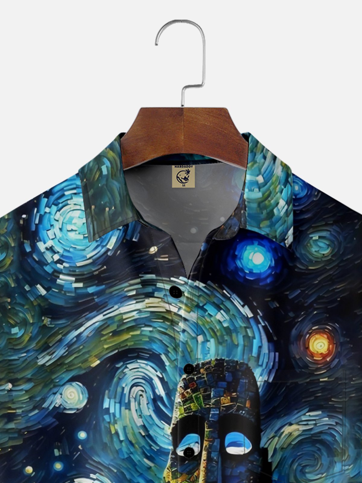 Moisture-wicking Easter Island Moai Painting Chest Pocket Casual Shirt