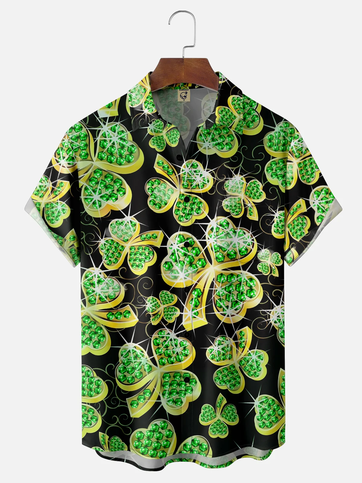 Moisture-wicking St. Patrick's Day Shamrock Chest Pocket Casual Shirt