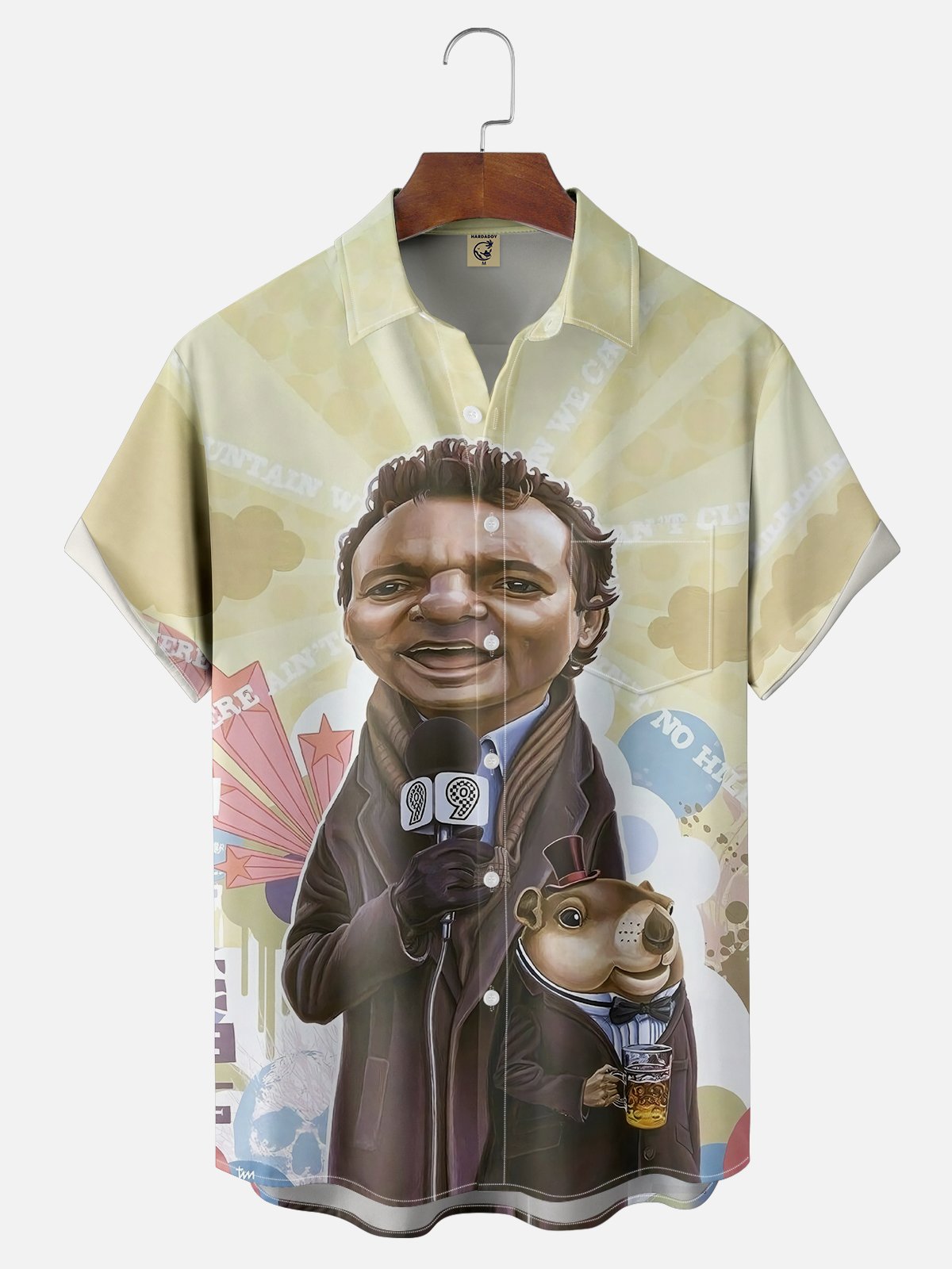 Moisture-wicking Groundhog Day Classic Movie Chest Pocket Hawaiian Shirt