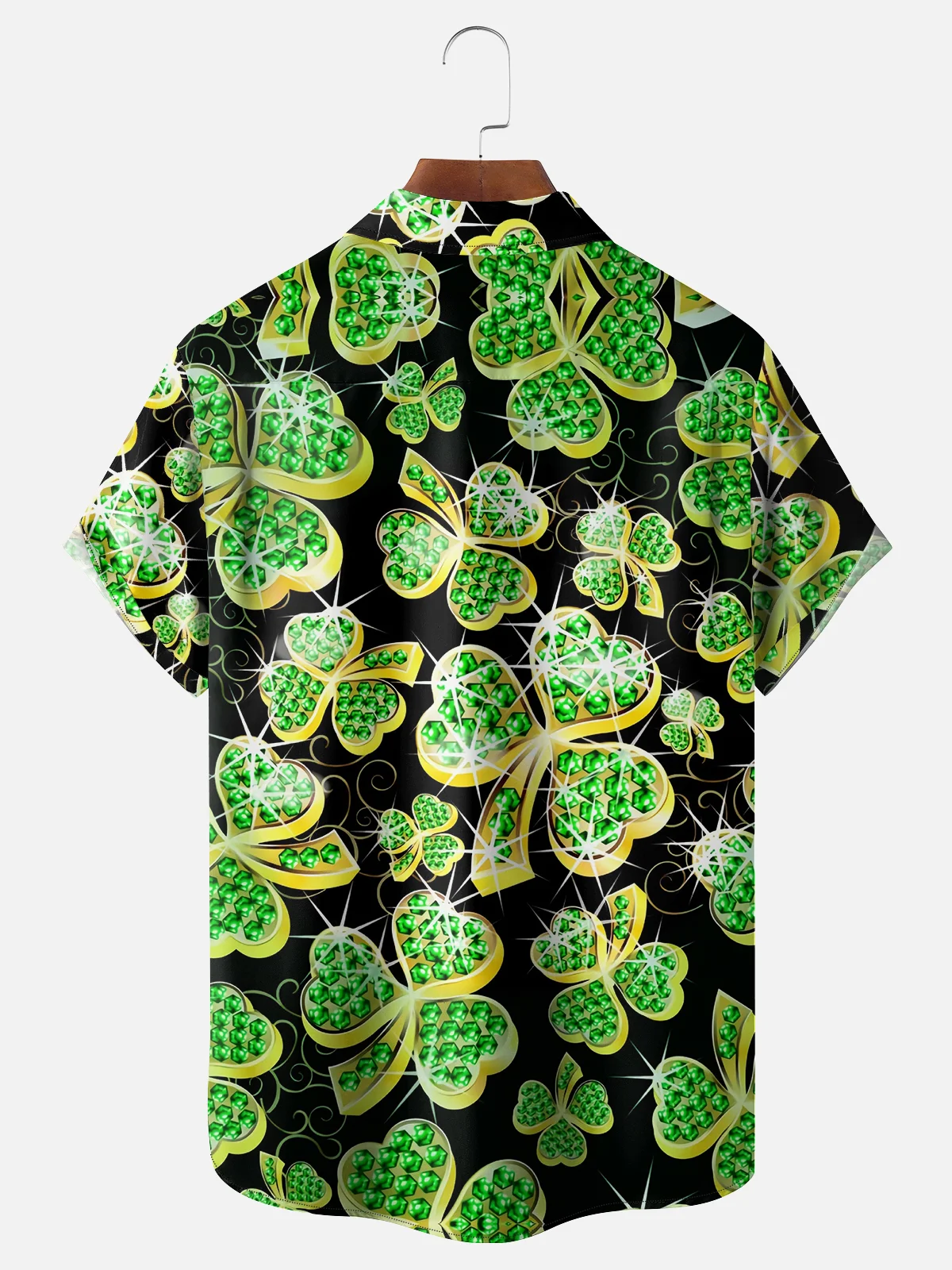 Moisture-wicking St. Patrick's Day Shamrock Chest Pocket Casual Shirt