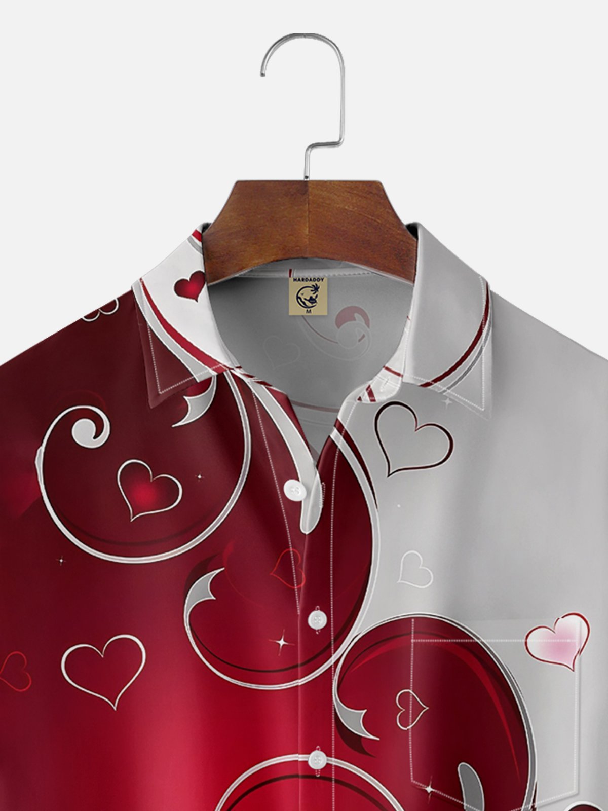 Moisture-wicking Valentine's Day Art Heart Red Chest Pocket Hawaiian Shirt