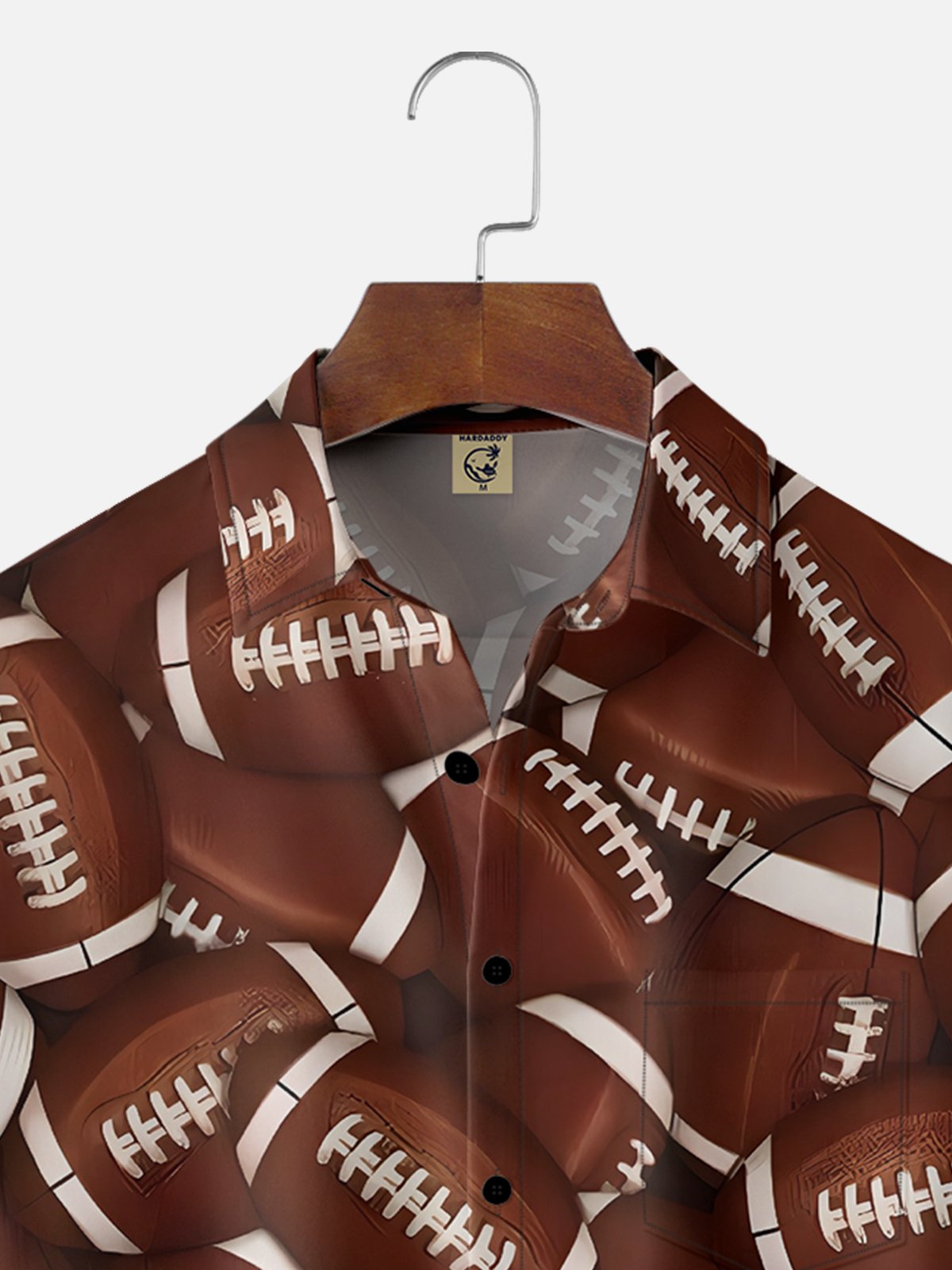 Moisture-wicking Art American Football Chest Pocket Hawaiian Shirt