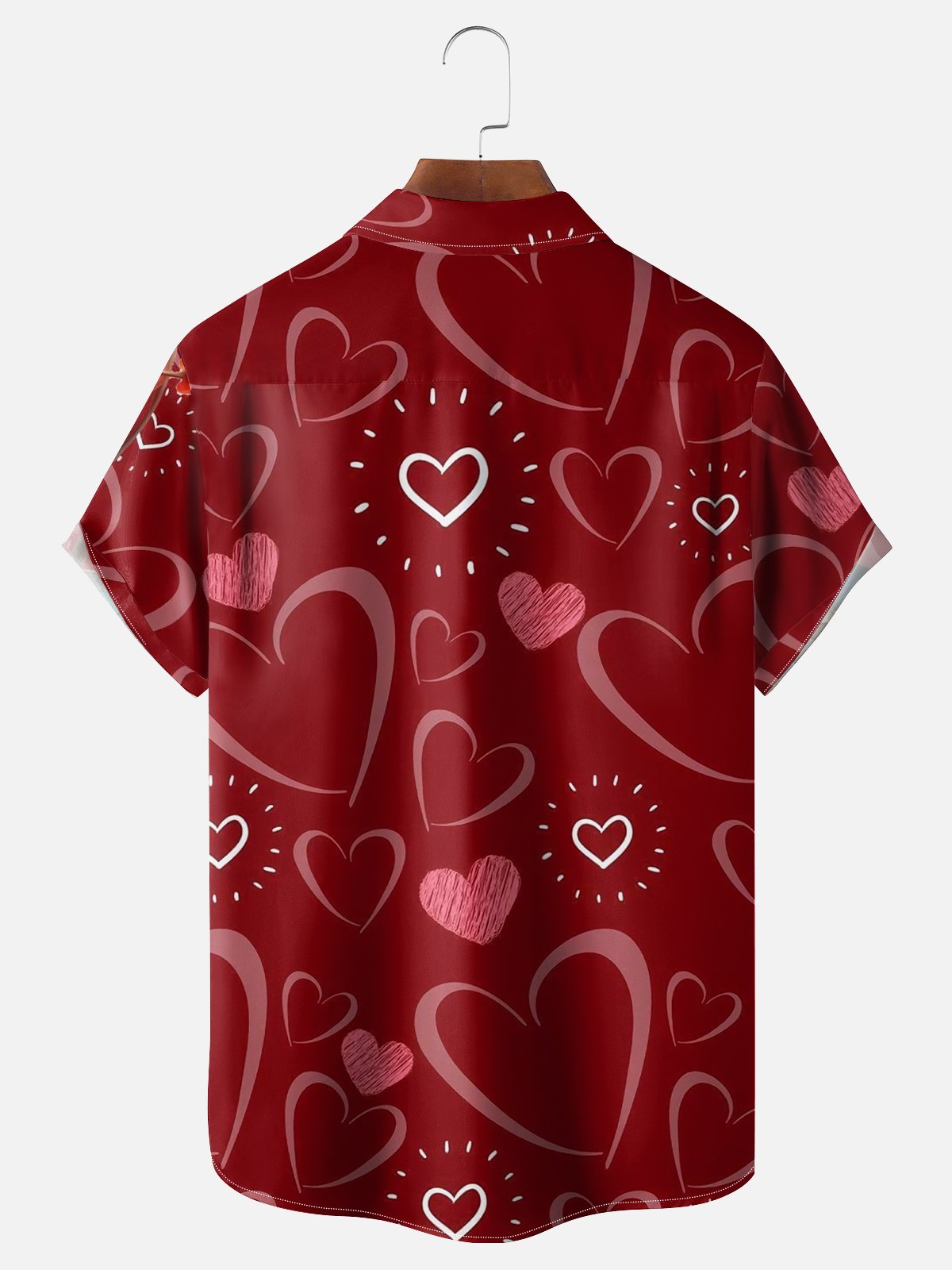 Moisture-wicking Valentine's Day Art Cupid Heart Red Chest Pocket Hawaiian Shirt