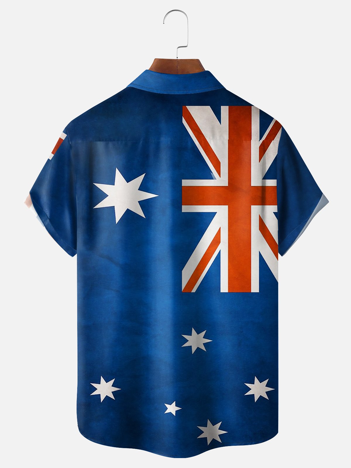 Moisture-wicking Australia Day Flag Art Blue Chest Pocket Hawaiian Shirt