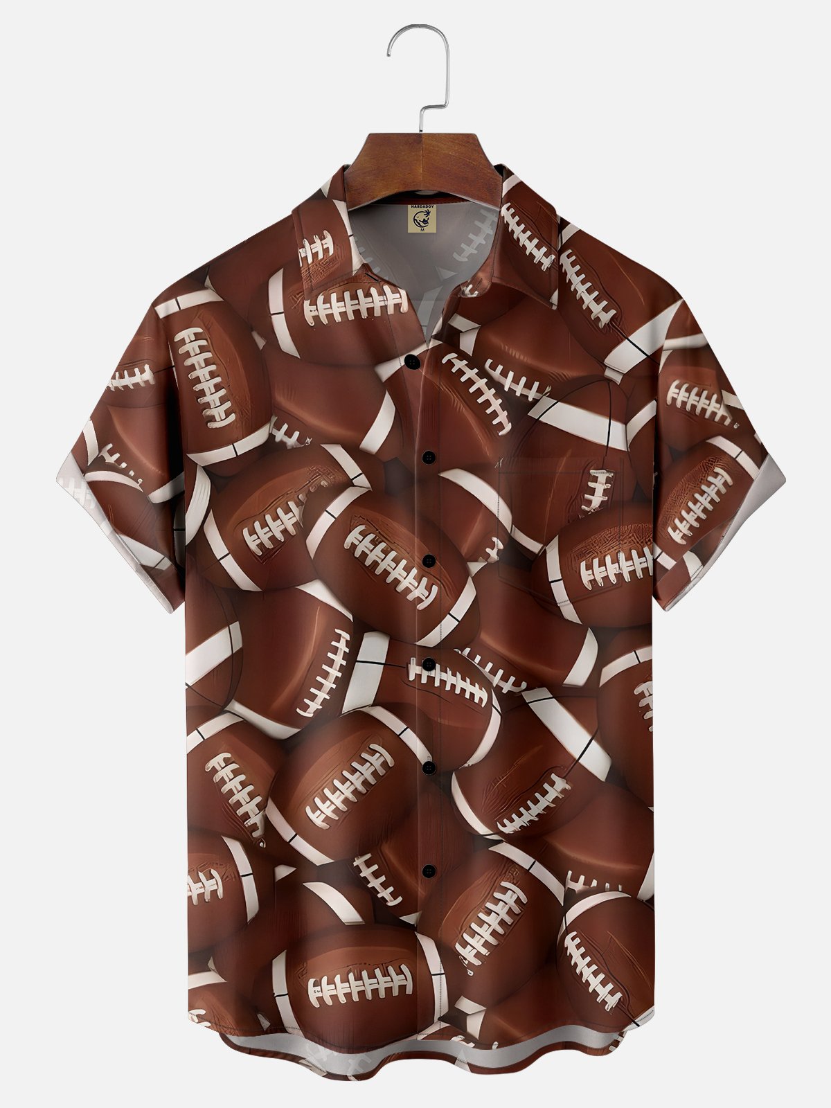 Moisture-wicking Art American Football Chest Pocket Hawaiian Shirt