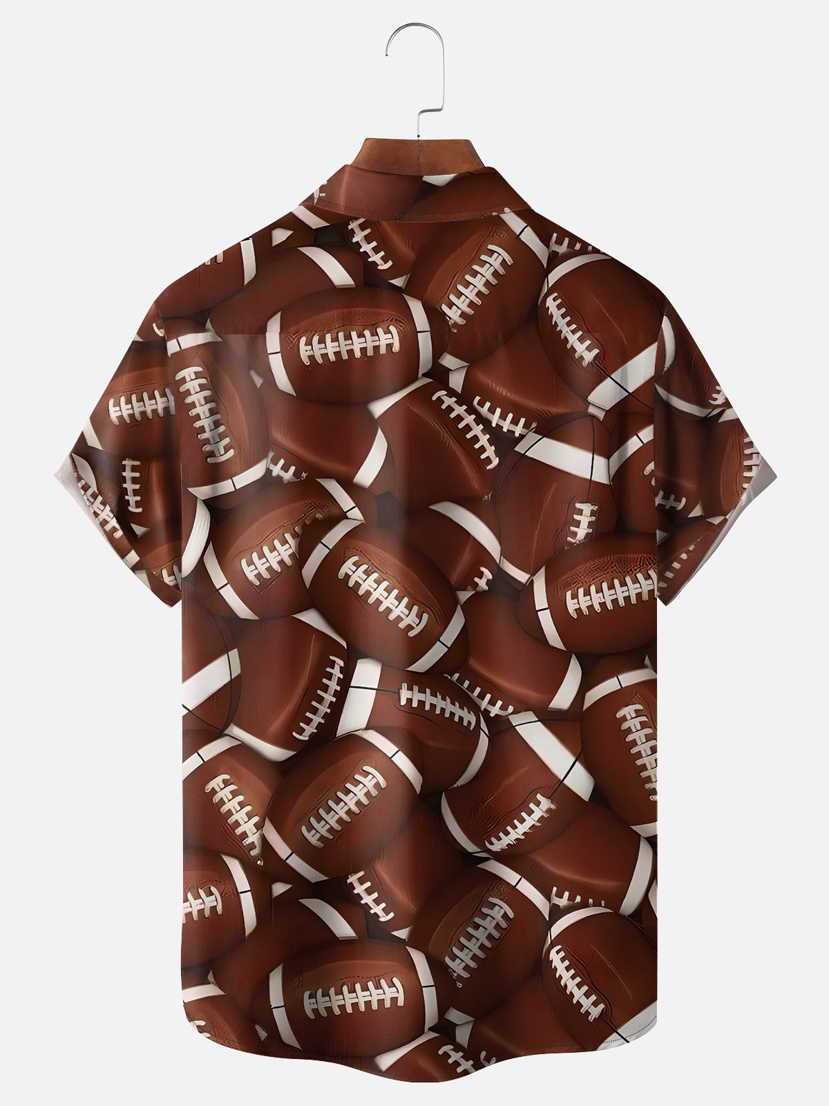 Moisture-wicking Art American Football Chest Pocket Hawaiian Shirt