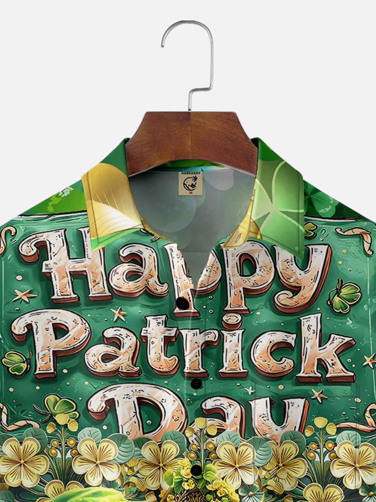 Moisture-wicking St. Patrick's Day Four Leaf Gnome Chest Pocket Hawaiian Shirt