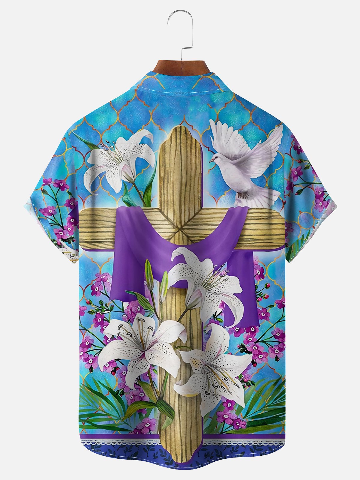 Moisture-wicking Easter Good Friday Jesus Cross Lily Casual Shirt