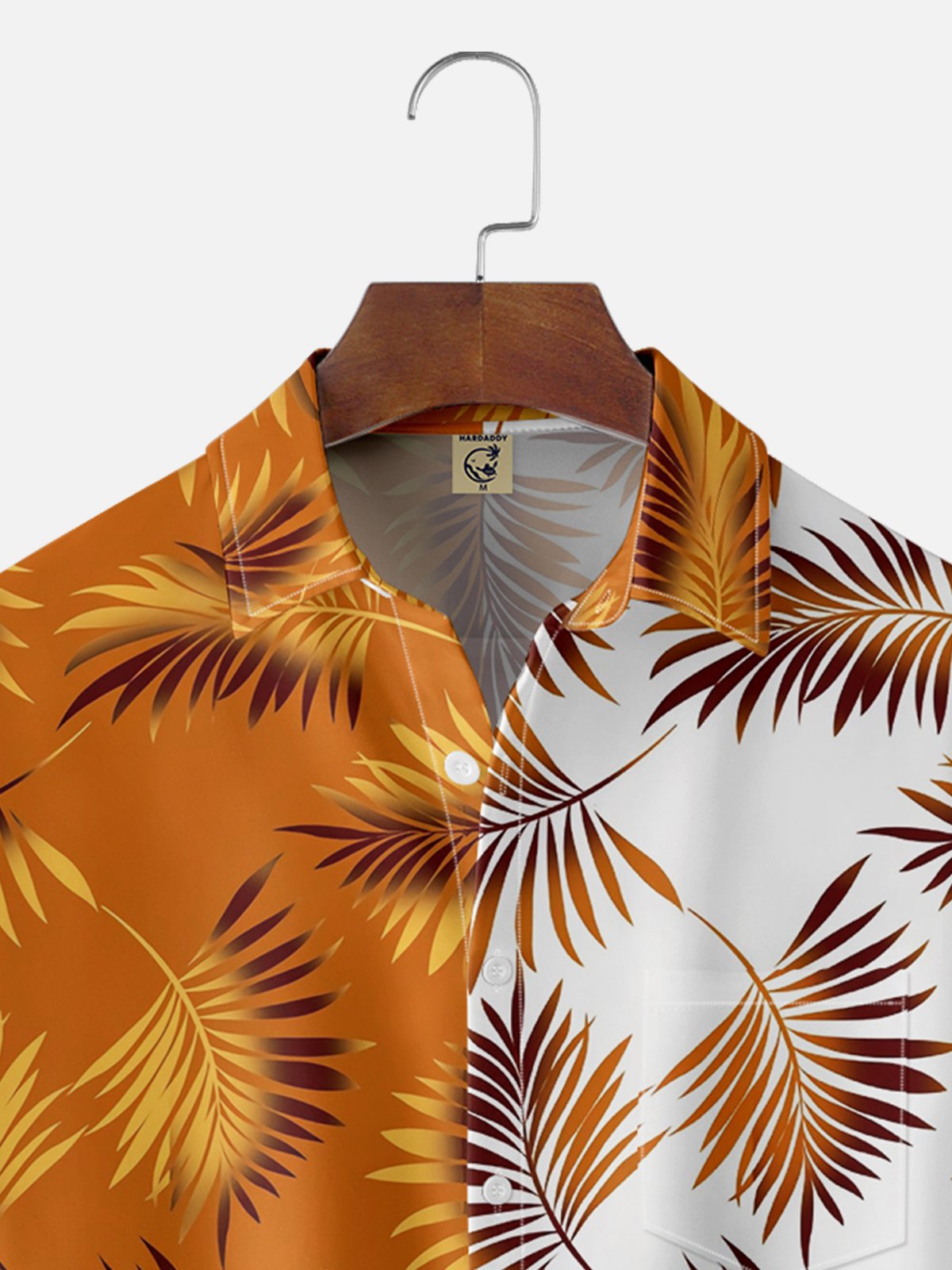 Moisture-wicking Leaf Chest Pocket Hawaiian Shirt