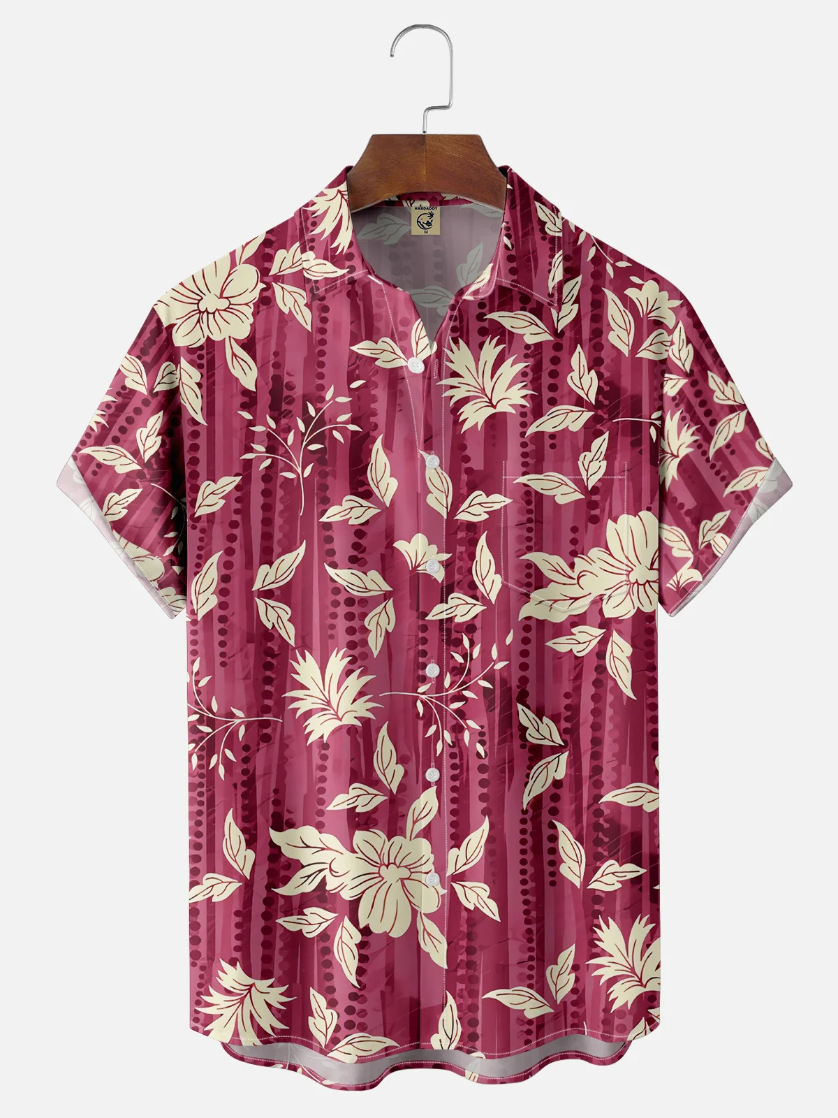 Moisture-wicking Palm Tree Chest Pocket Hawaiian Shirt