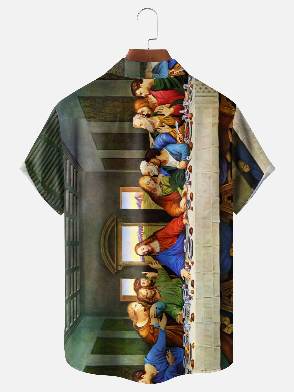 Moisture-wicking Jesus at The Last Supper Easter Good Friday Chest Pocket Casual Shirt