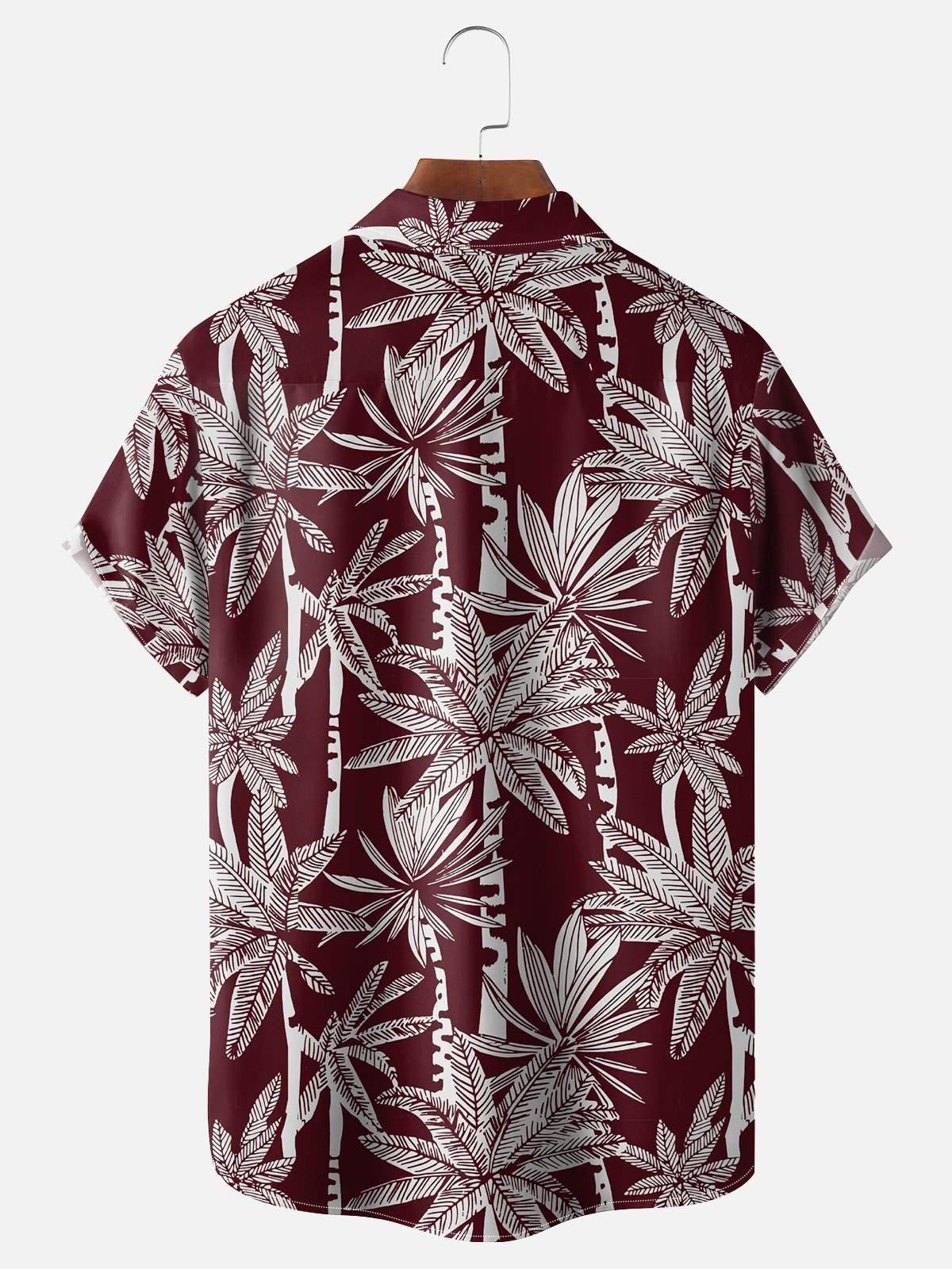 Moisture-wicking Palm Tree Chest Pocket Hawaiian Shirt