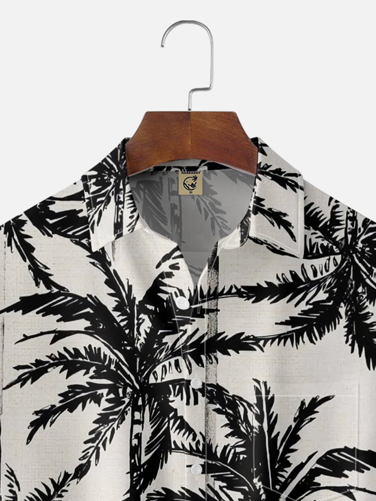 Moisture-wicking Palm Tree Chest Pocket Hawaiian Shirt