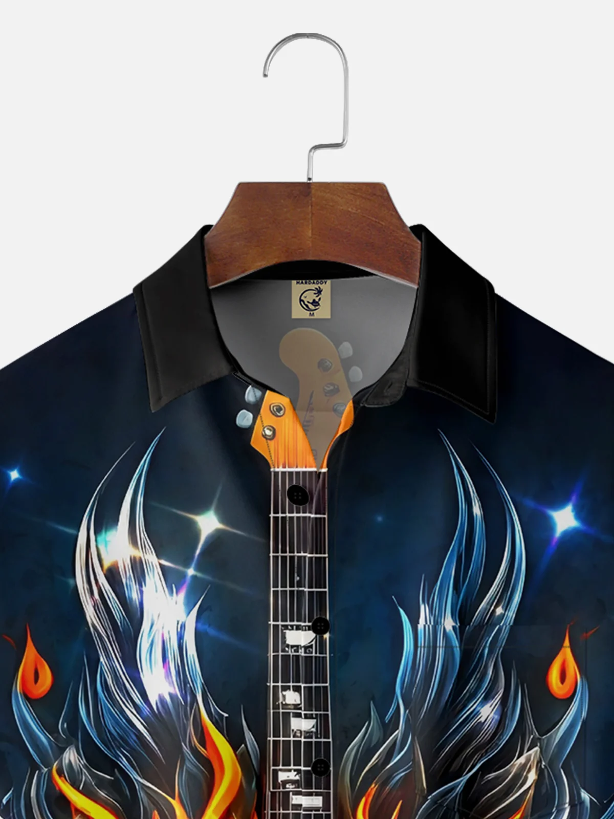 Moisture-wicking Music Guitar Rock Roll Chest Pocket Casual Shirt