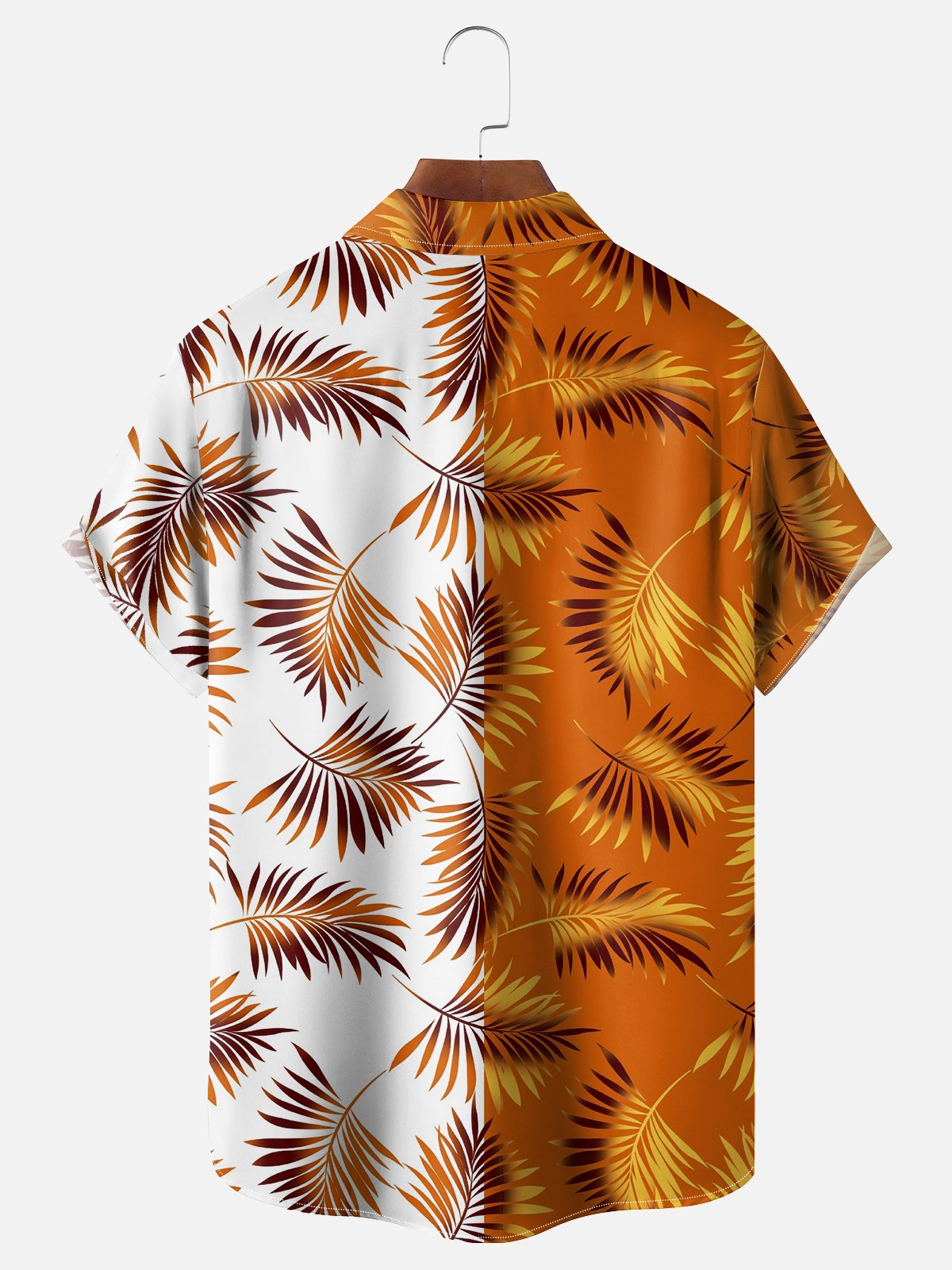 Moisture-wicking Leaf Chest Pocket Hawaiian Shirt