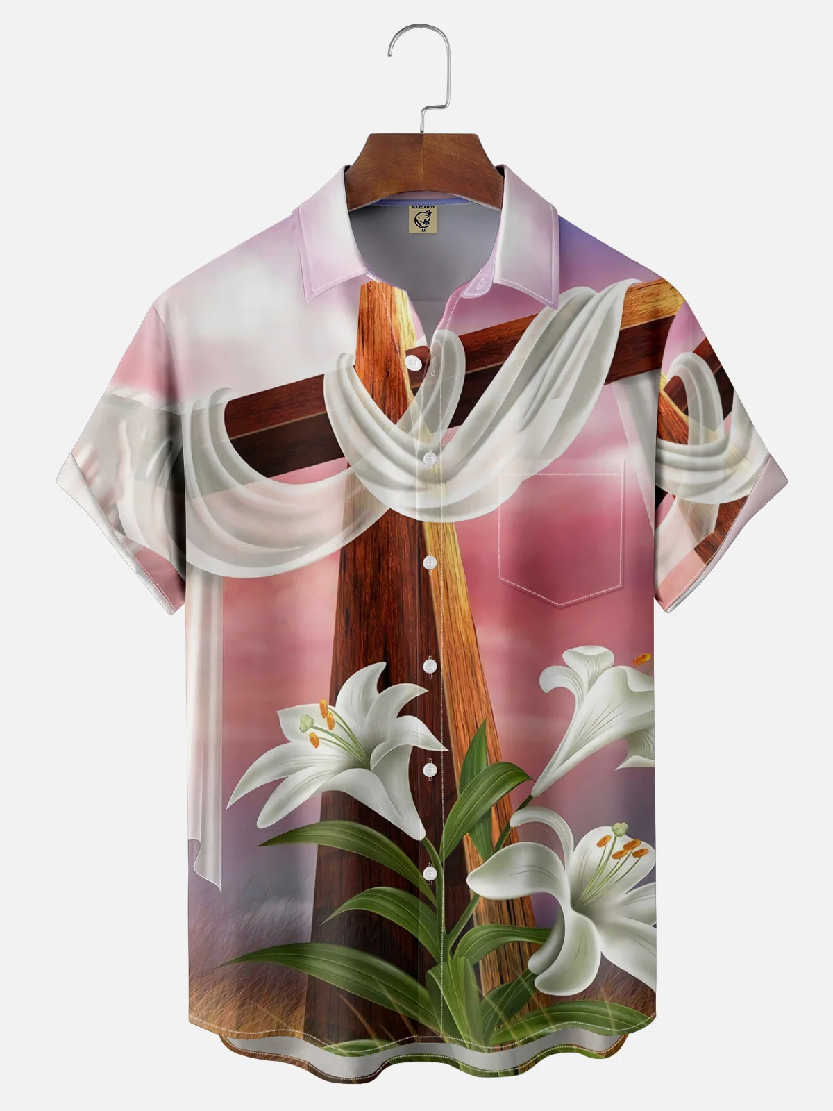 Moisture-wicking Easter Good Friday Jesus Cross Lily Casual Shirt