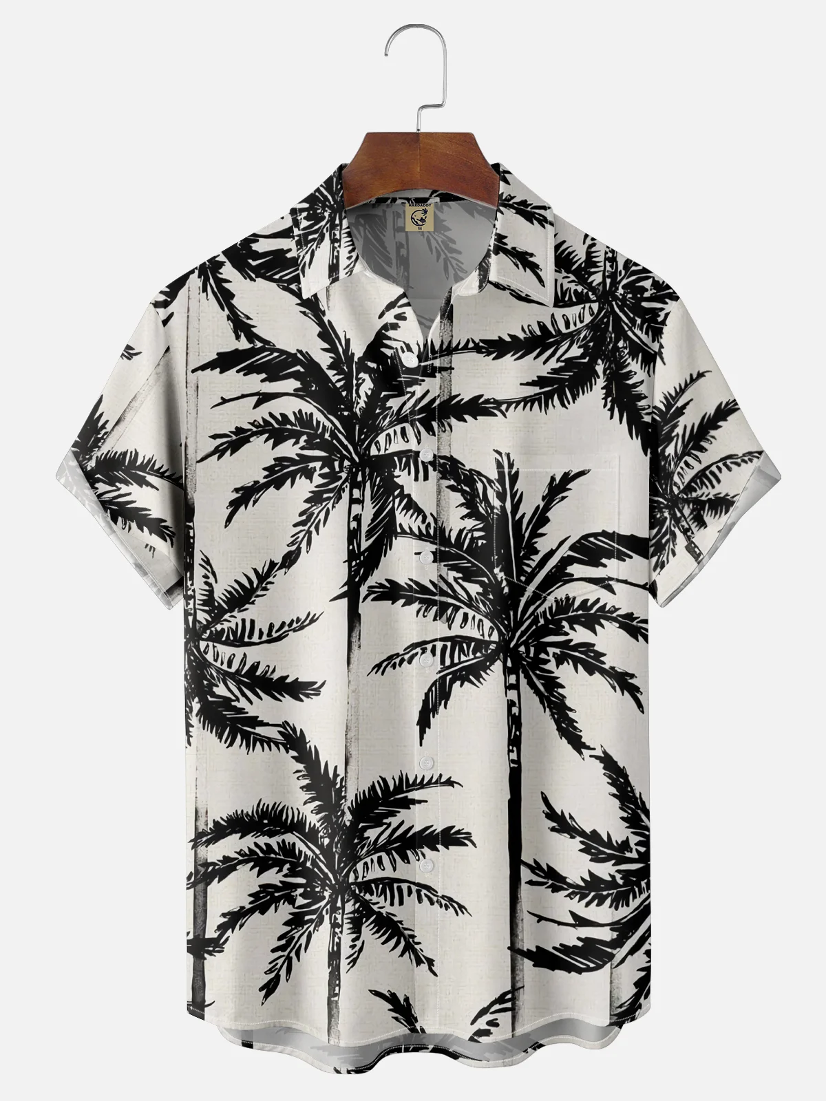 Moisture-wicking Palm Tree Chest Pocket Hawaiian Shirt