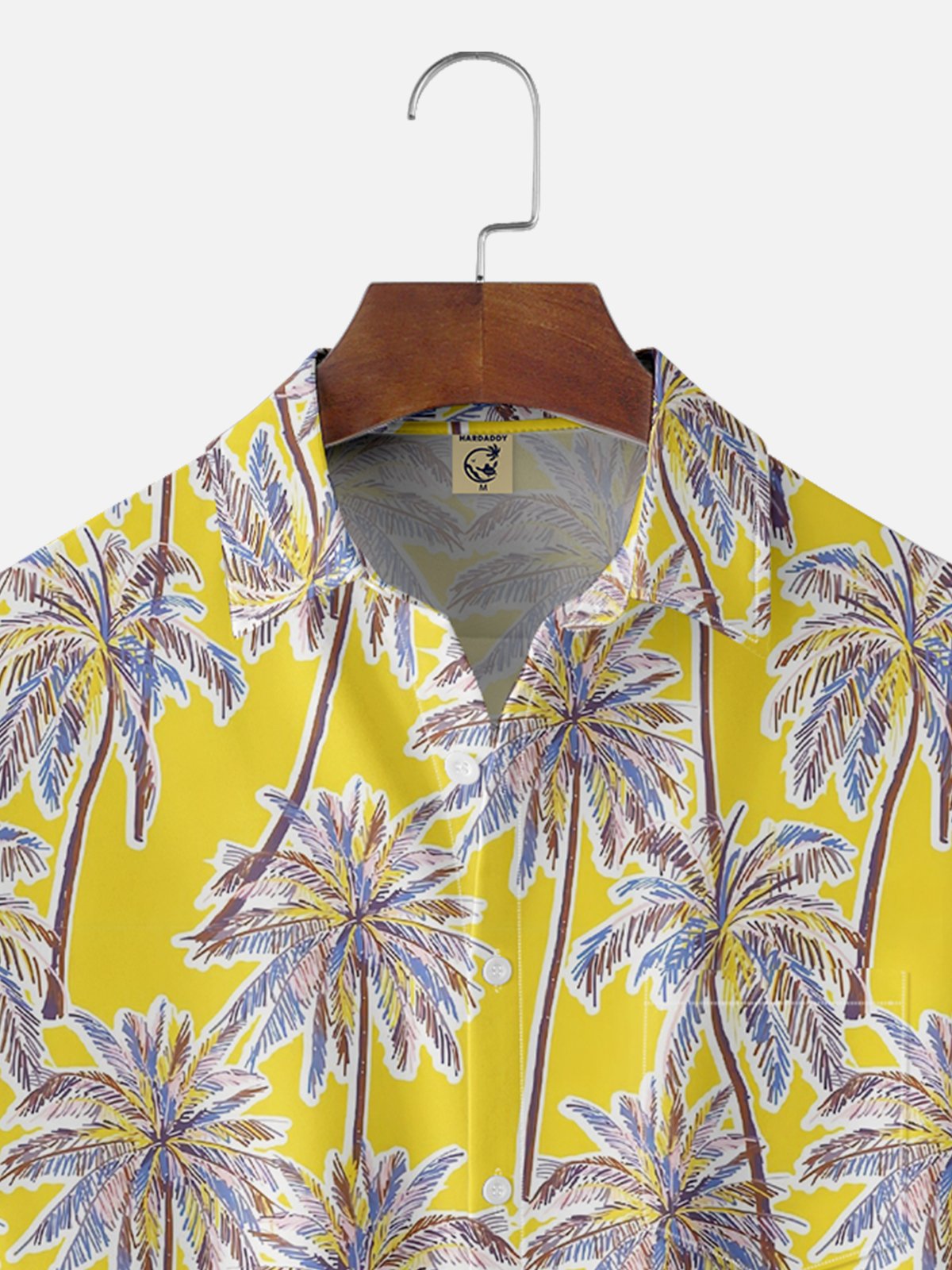 Moisture-wicking Palm Tree Chest Pocket Hawaiian Shirt