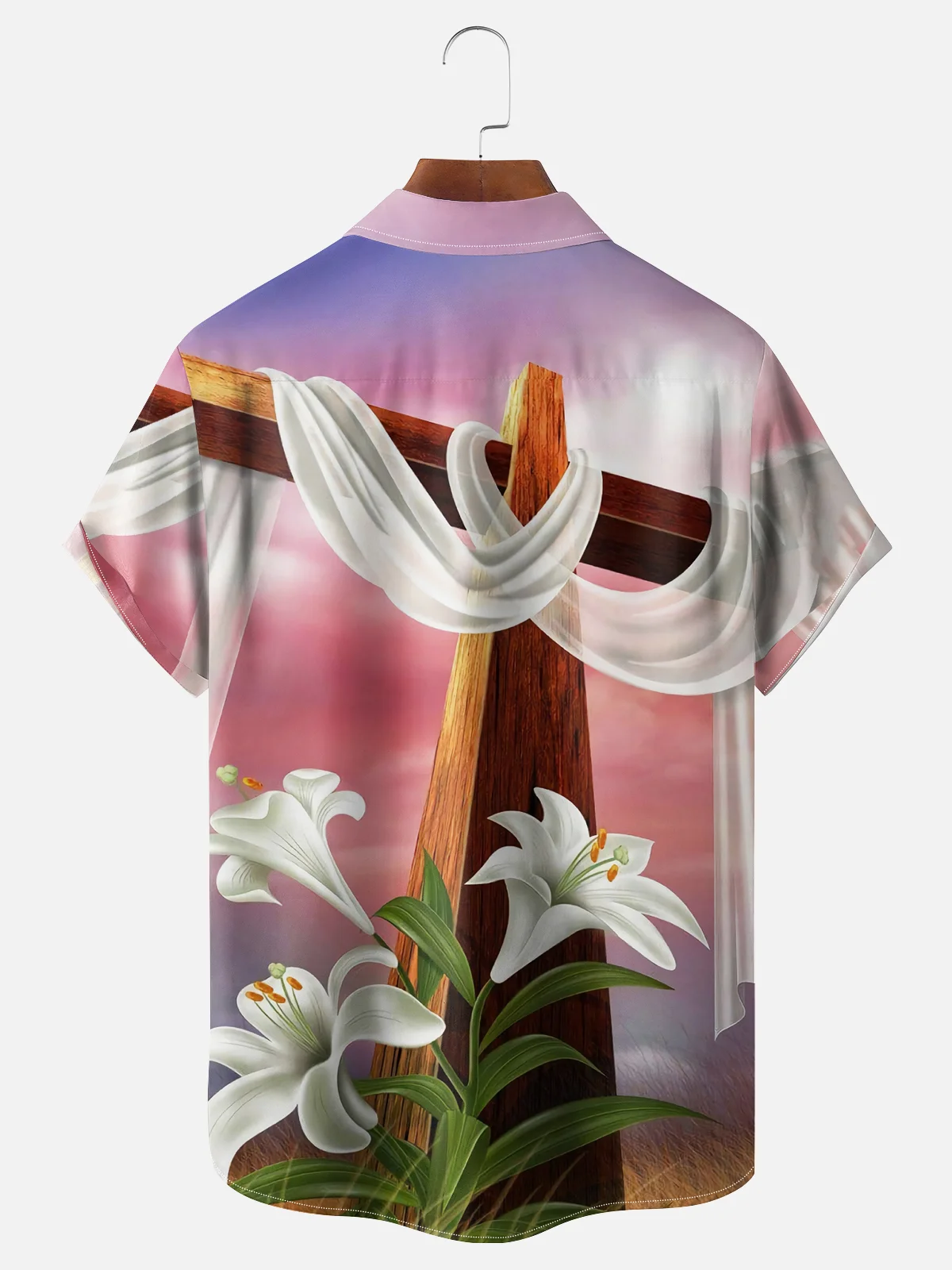 Moisture-wicking Easter Good Friday Jesus Cross Lily Casual Shirt