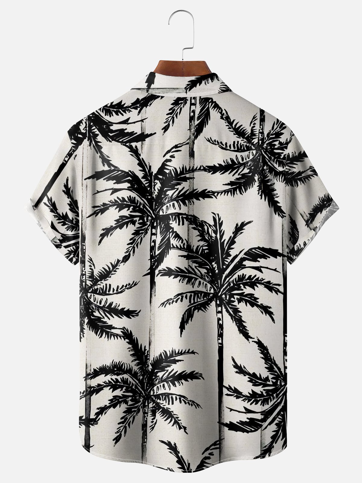 Moisture-wicking Palm Tree Chest Pocket Hawaiian Shirt