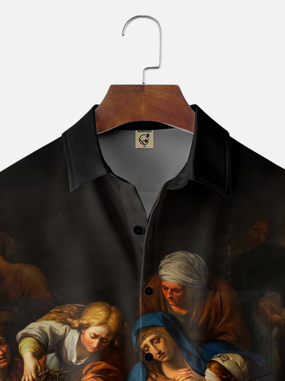 Moisture-wicking Easter Jesus The Lamentation Painting Good Friday Chest Pocket Casual Shirt