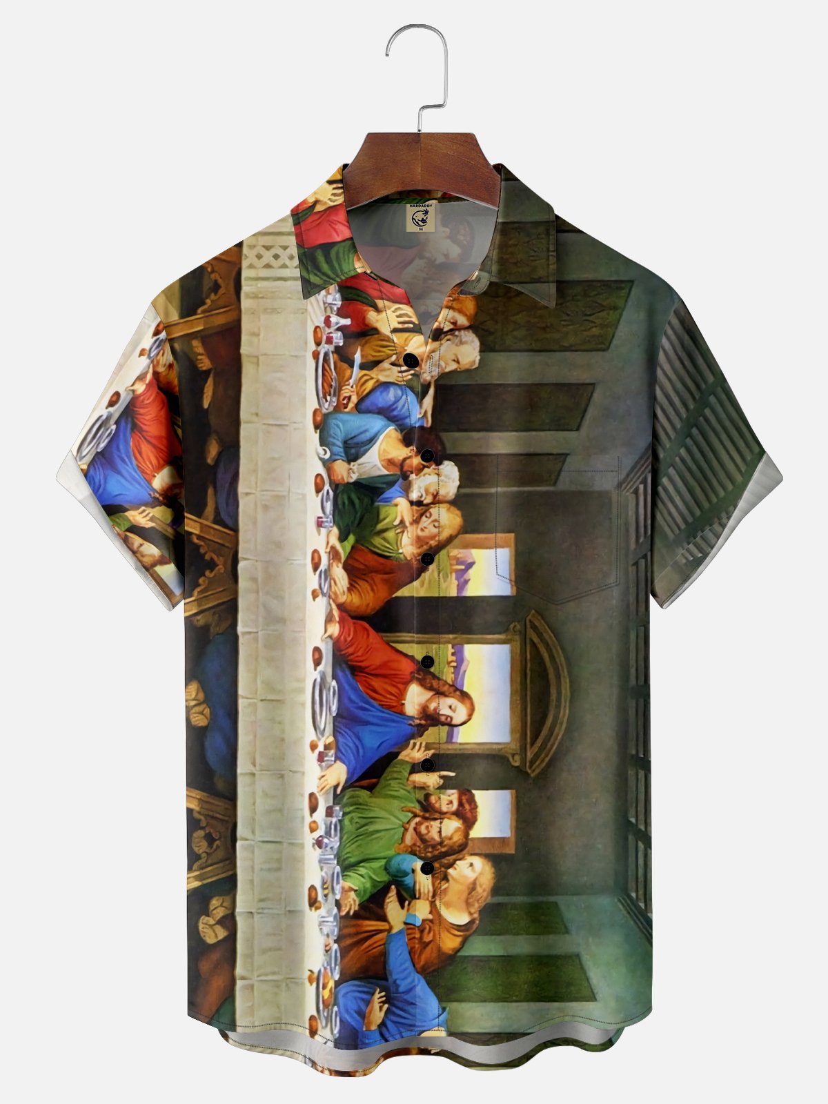 Moisture-wicking Jesus at The Last Supper Easter Good Friday Chest Pocket Casual Shirt