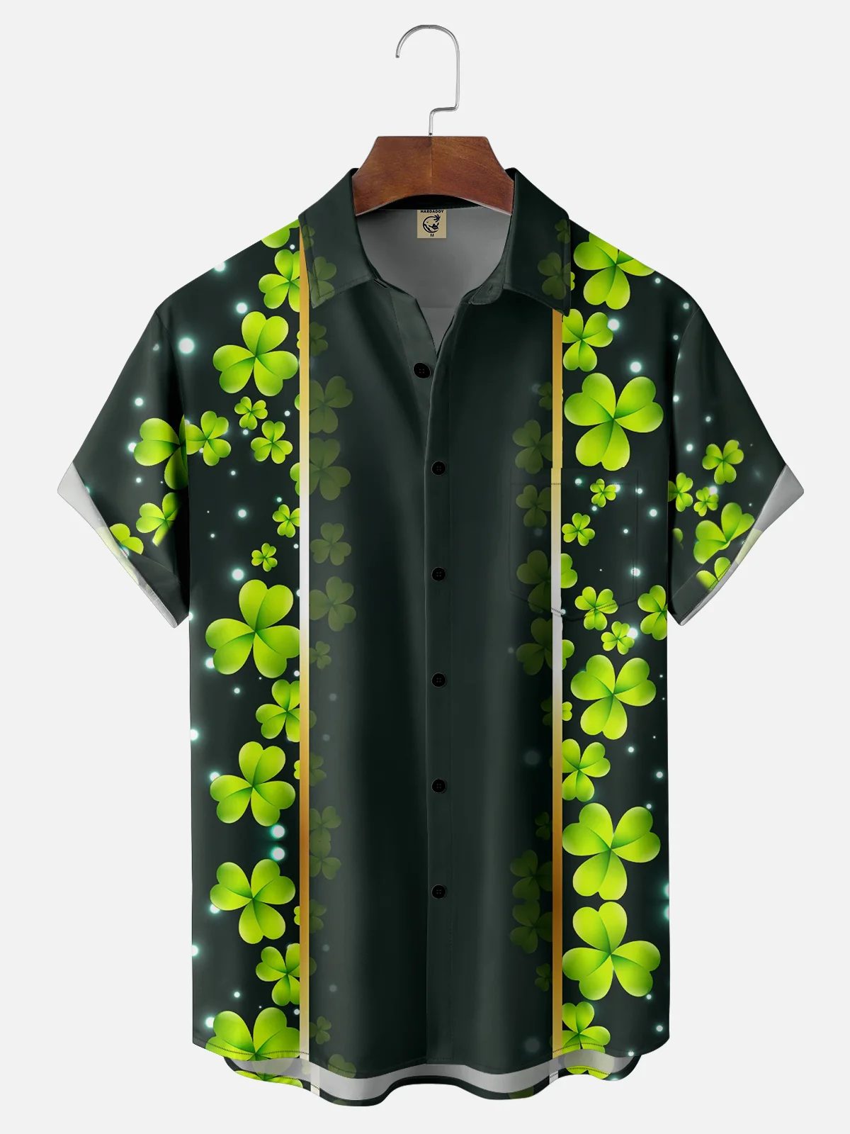 Moisture Wicking St. Patrick's Day Shamrock Chest Pocket Casual Shirts