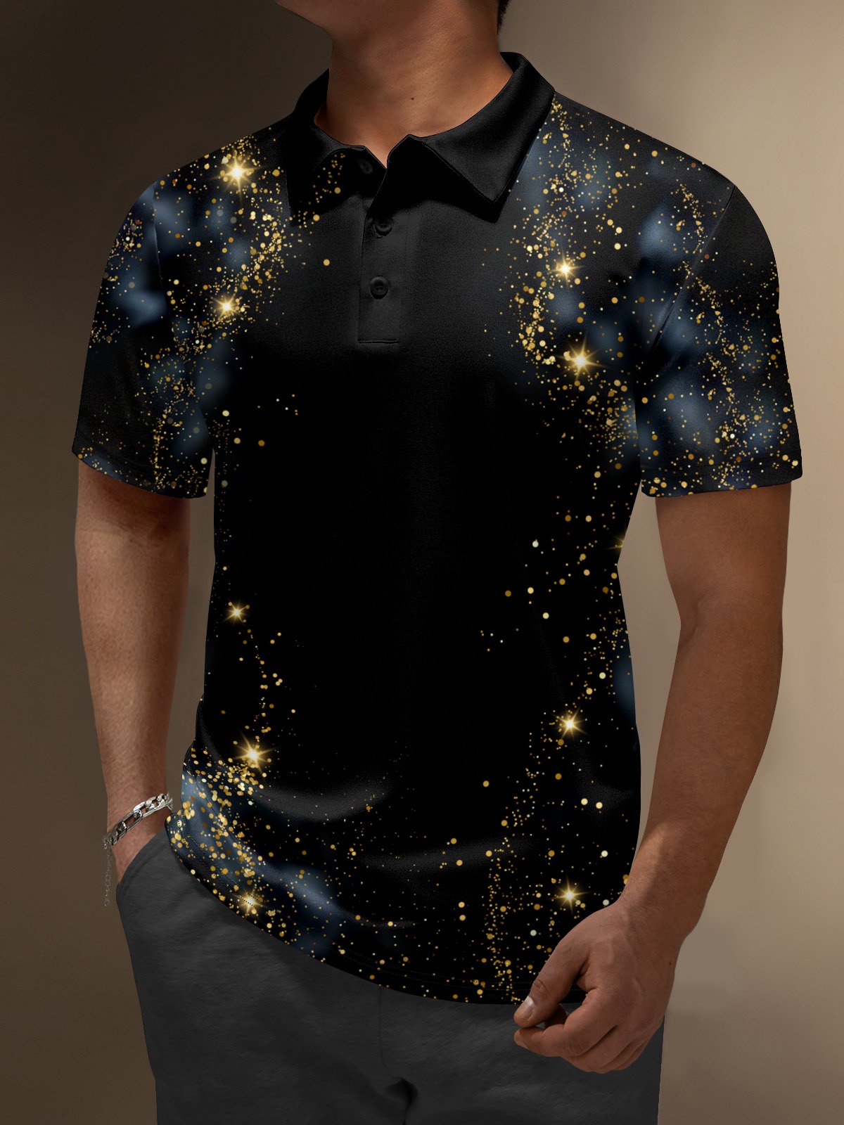 Moisture Wicking New Year Star Golf Polo