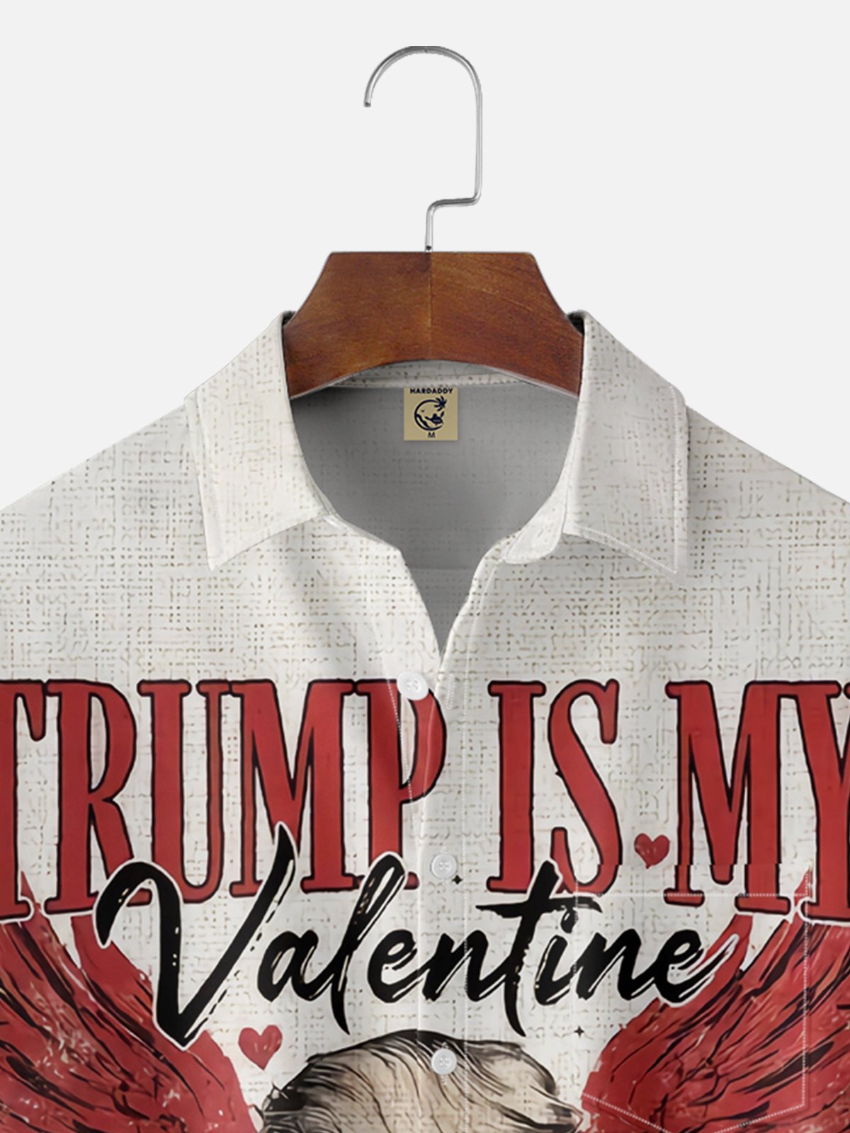 Moisture Wicking Valentine's Day Trump Chest Pocket Casual Shirt