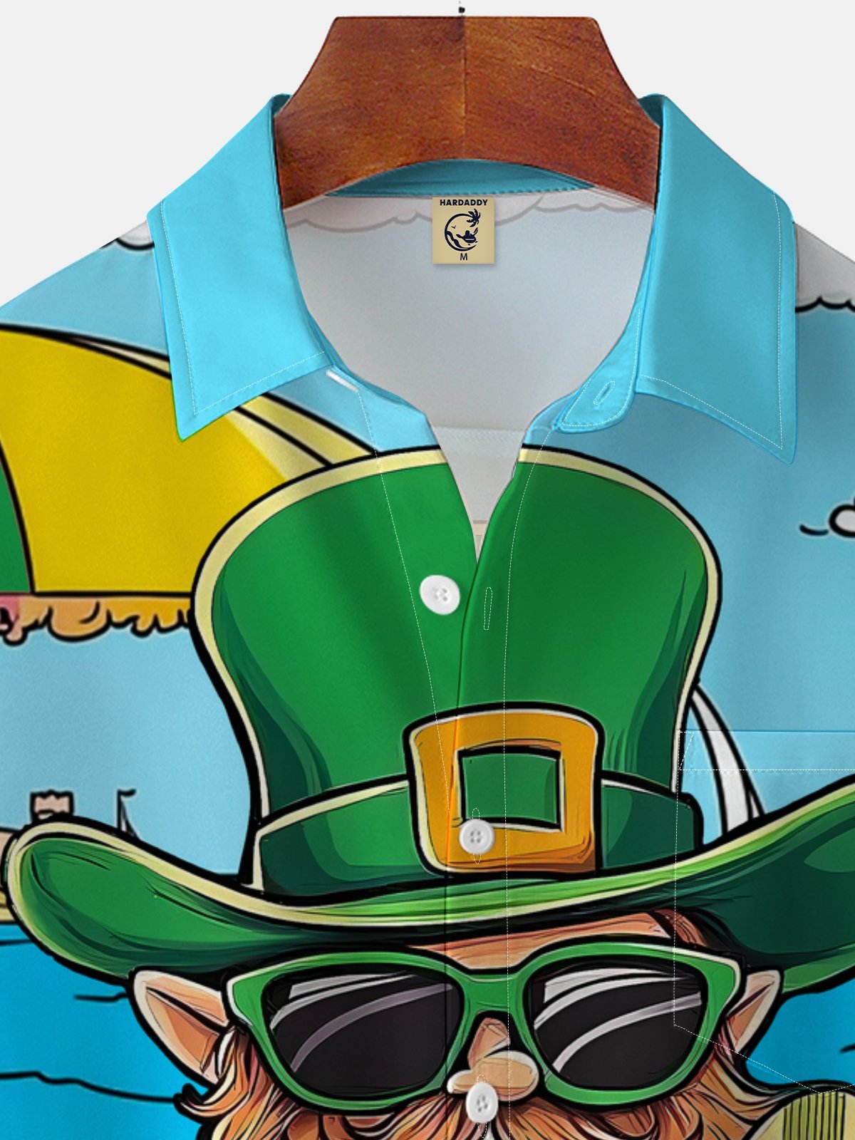 Moisture Wicking St. Patrick's Day Gnome Chest Pocket Casual Shirt