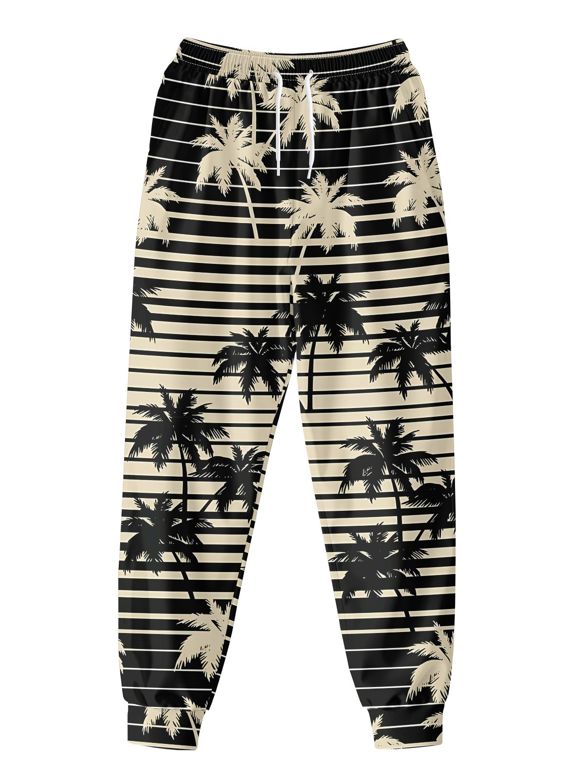 Moisture Wicking Striped Coconut Tree Lounge Pants