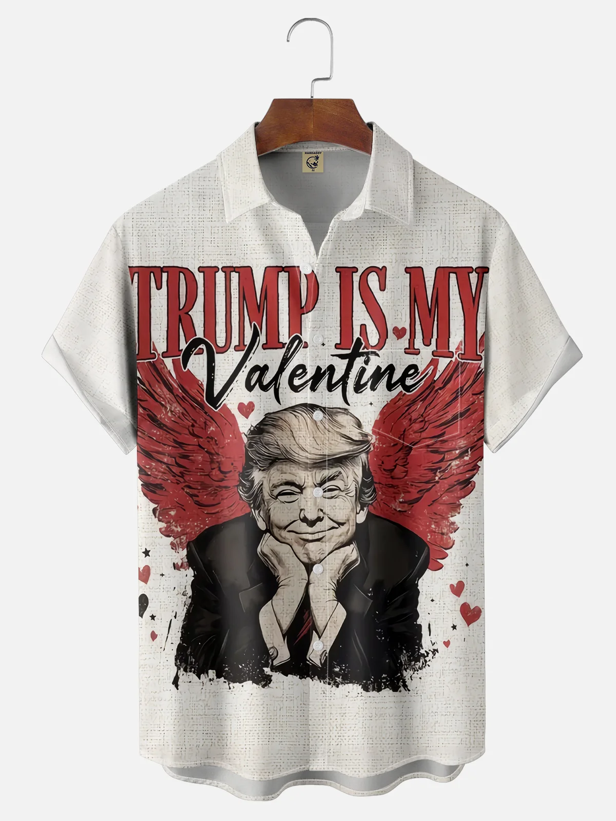 Moisture Wicking Valentine's Day Trump Chest Pocket Casual Shirt