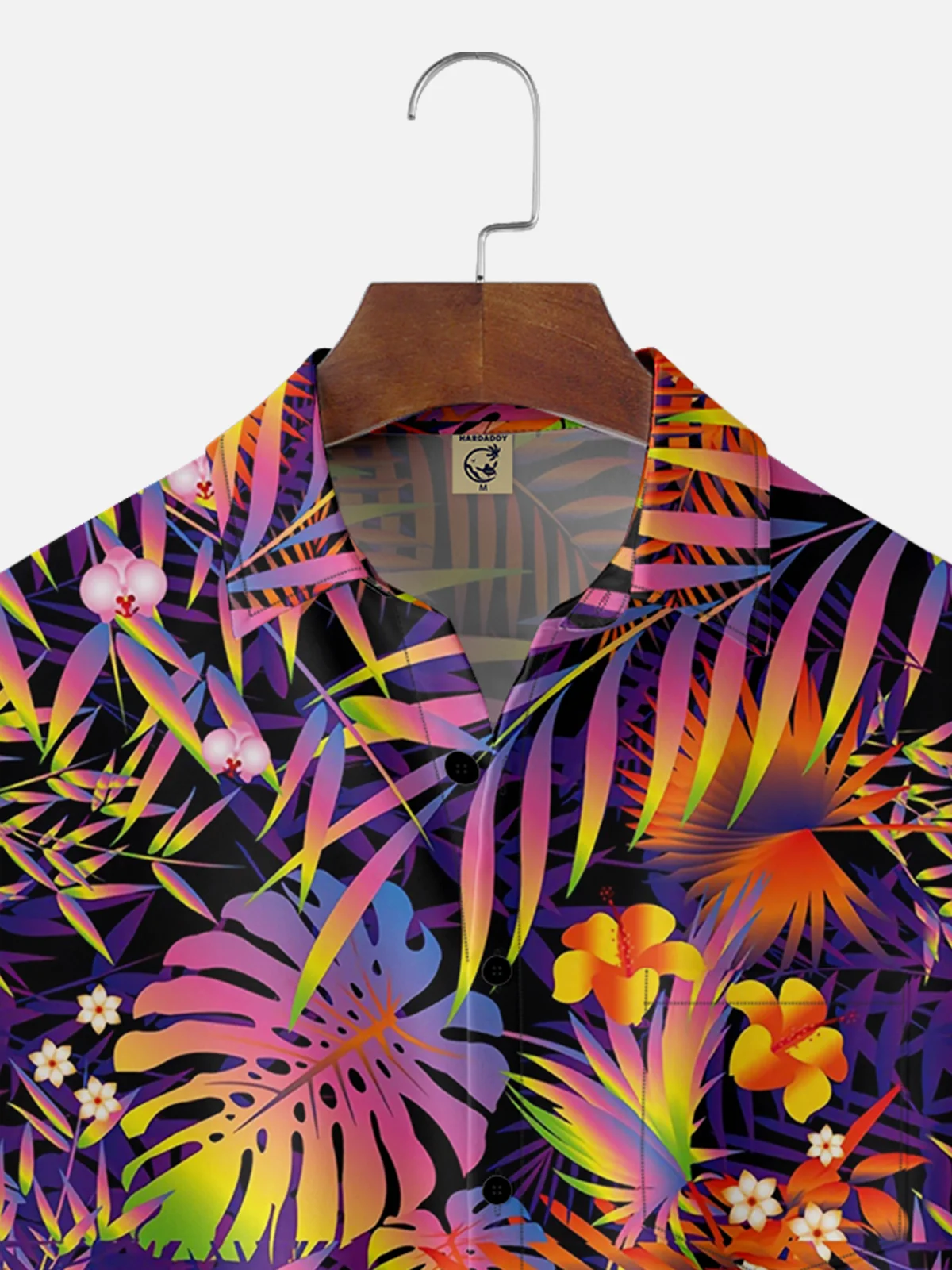 Moisture Wicking Hawaiian Tropical Floral Chest Pocket Casual Shirt