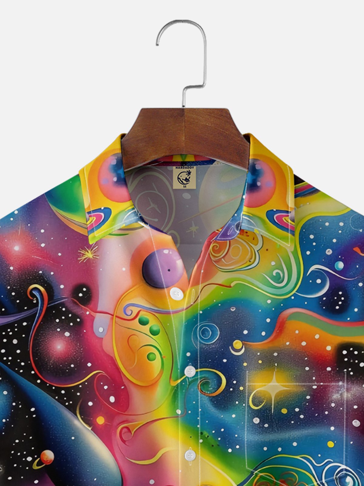 Moisture Wicking Gradient Abstract Print Chest Pocket Casual Shirts