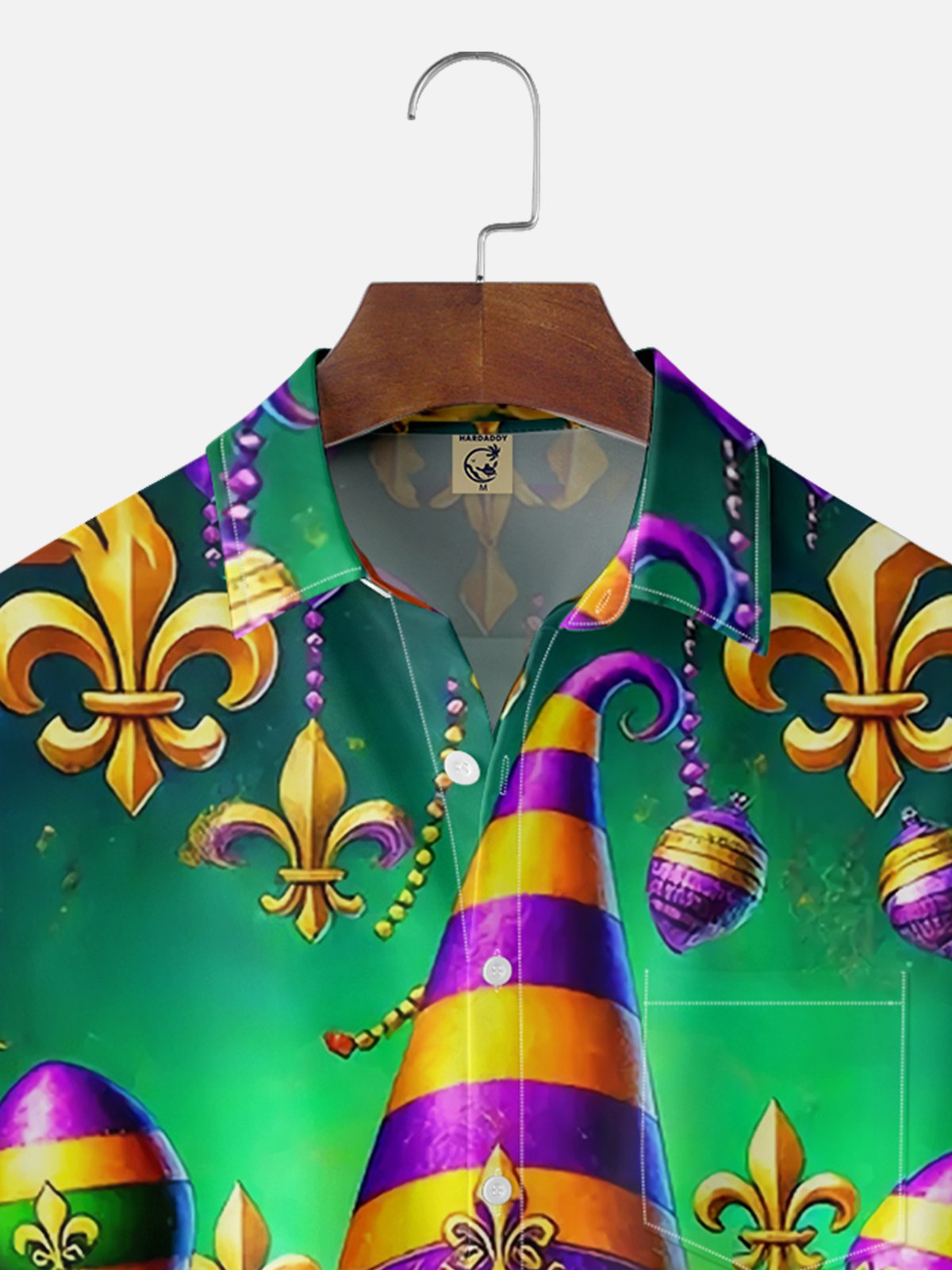 Moisture Wicking Mardi Gras Midget Chest Pocket Casual Shirt