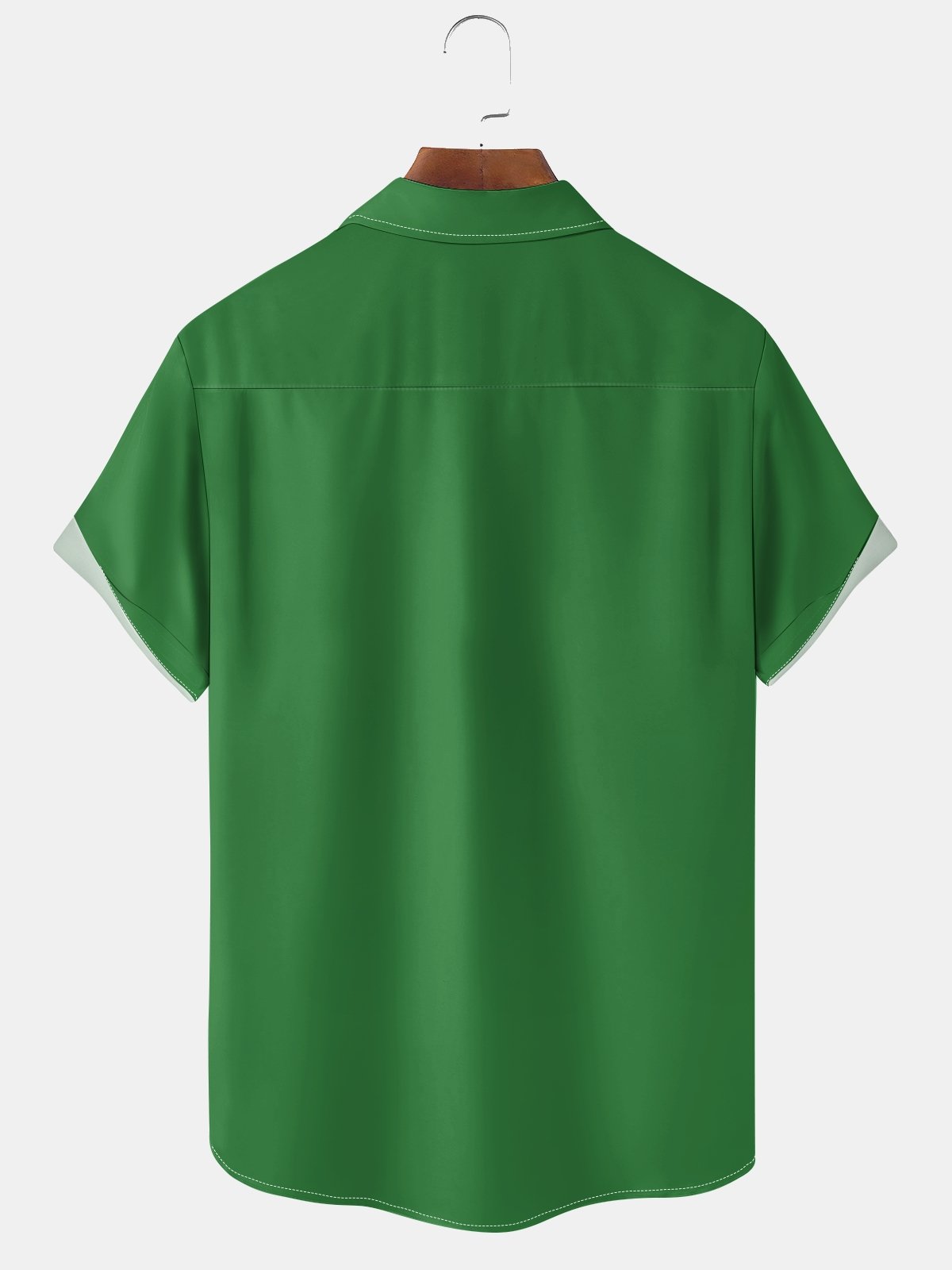 Moisture Wicking St. Patrick's Day Gnome Chest Pocket Casual Bowling Shirt