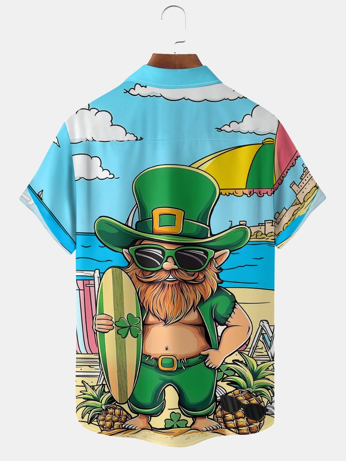 Moisture Wicking St. Patrick's Day Gnome Chest Pocket Casual Shirt