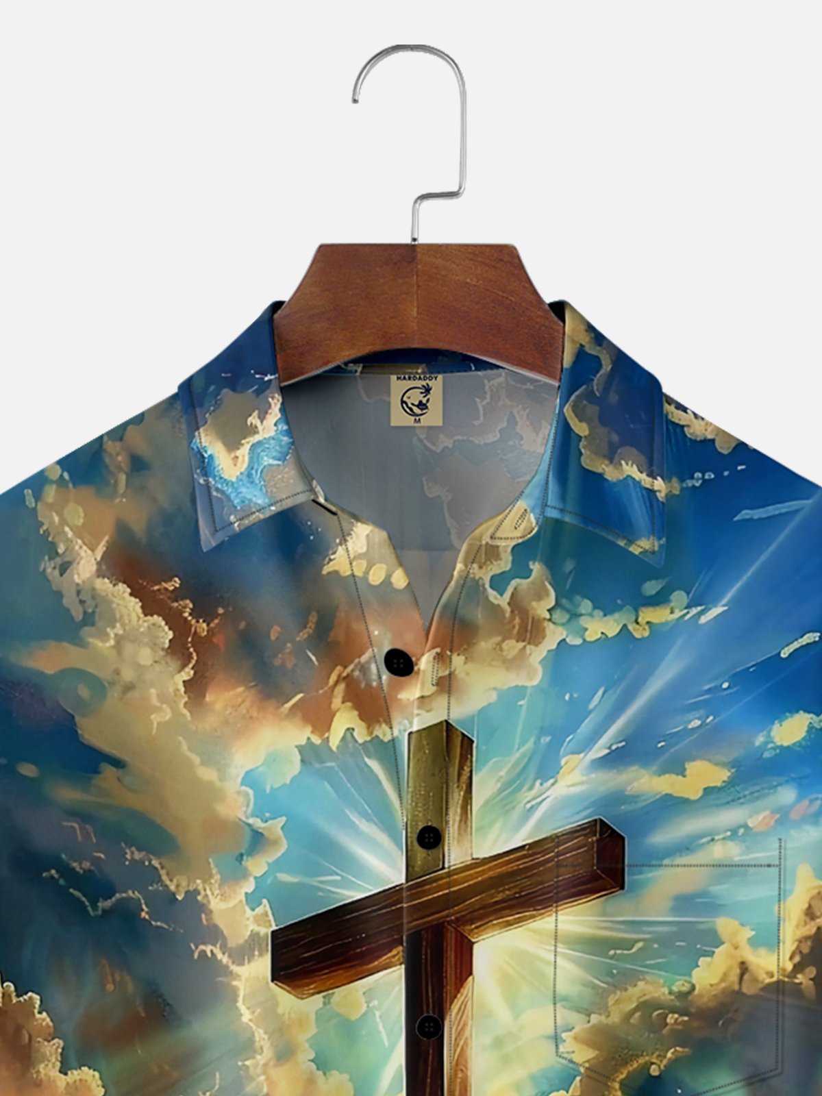 Moisture-wicking Religious Cross Chest Pocket Casual Shirt