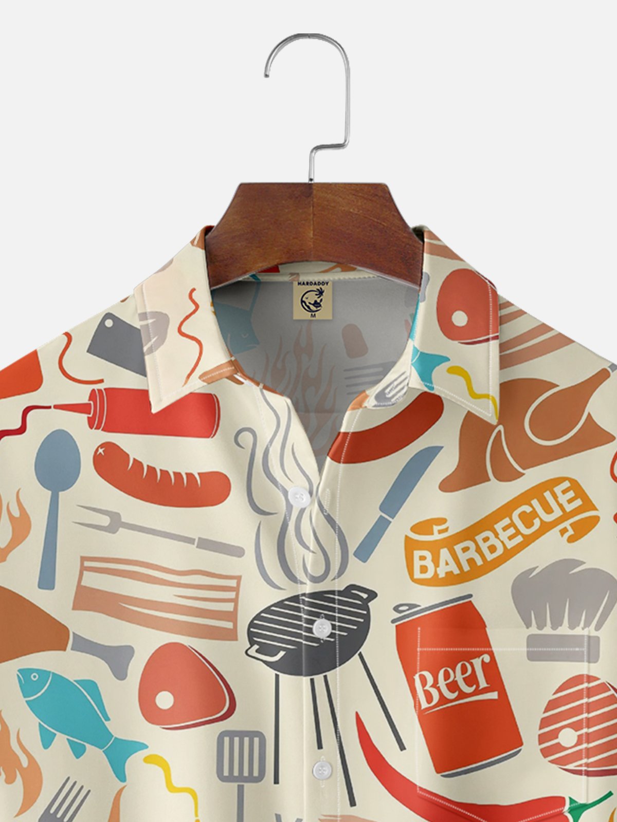 Moisture-wicking Barbecue Grill Chest Pocket Casual Shirt