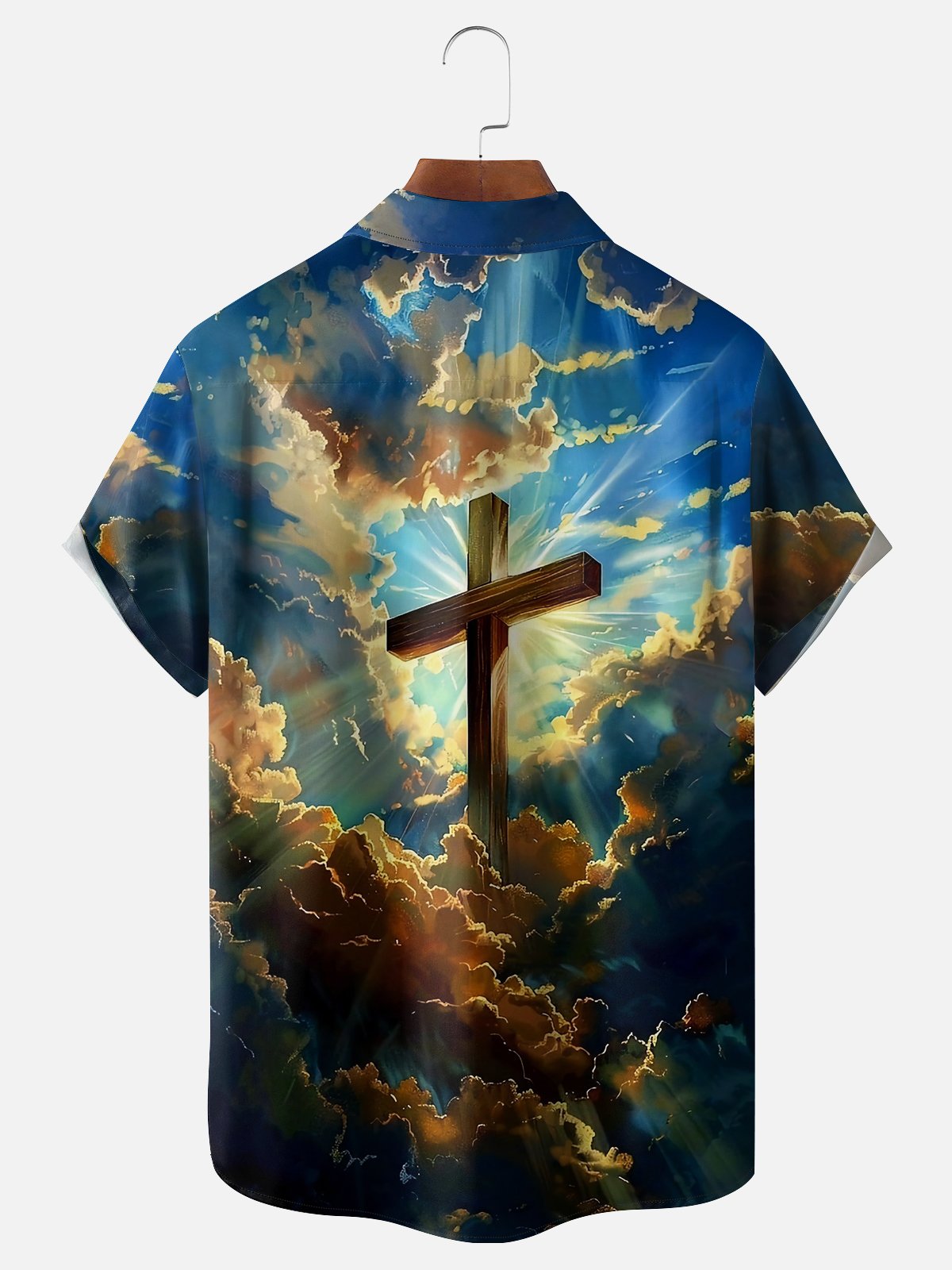 Moisture-wicking Religious Cross Chest Pocket Casual Shirt