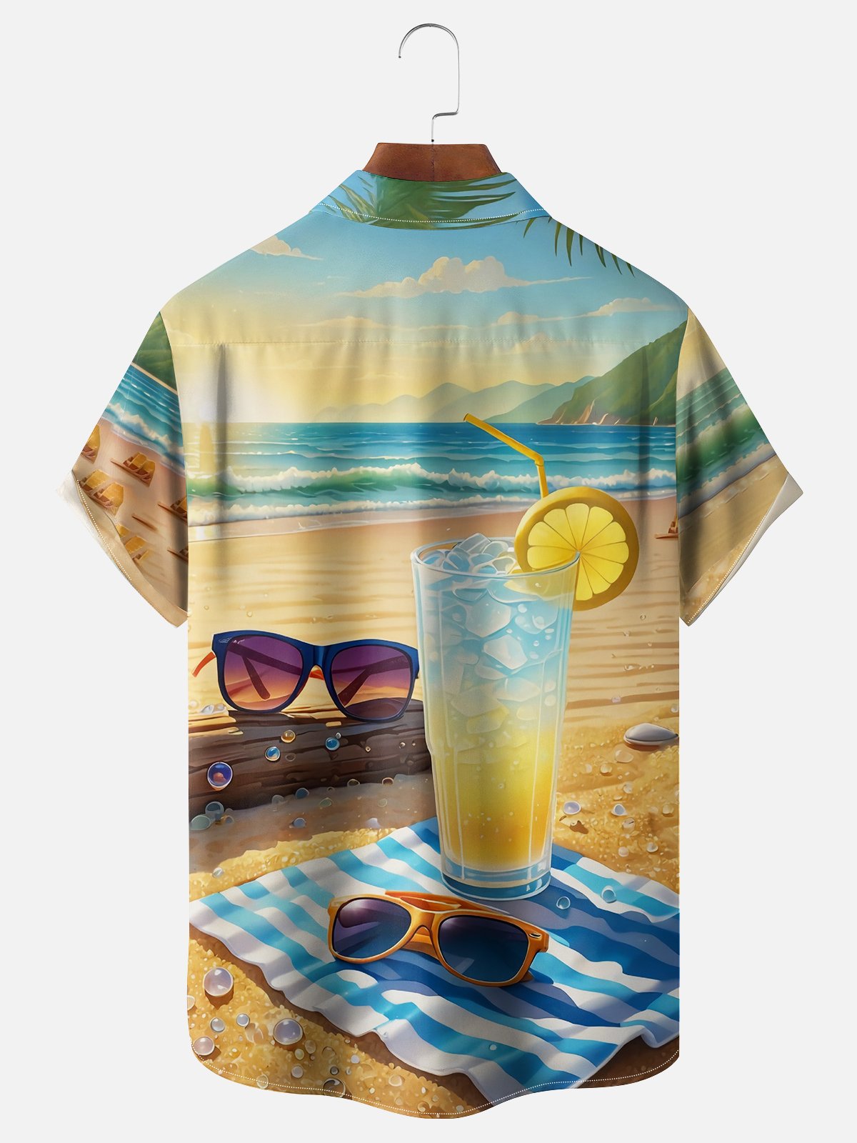 Moisture-wicking Beach Sunglasses Soda Chest Pocket Hawaiian Shirt