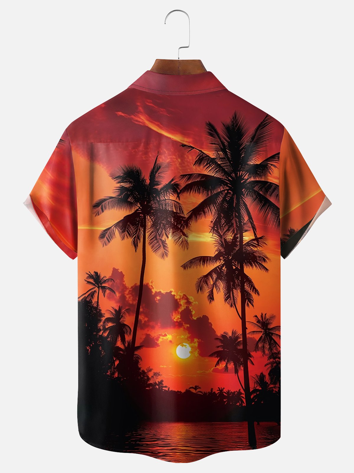 Moisture wicking Coconut Tree Chest Pocket Casual Shirt