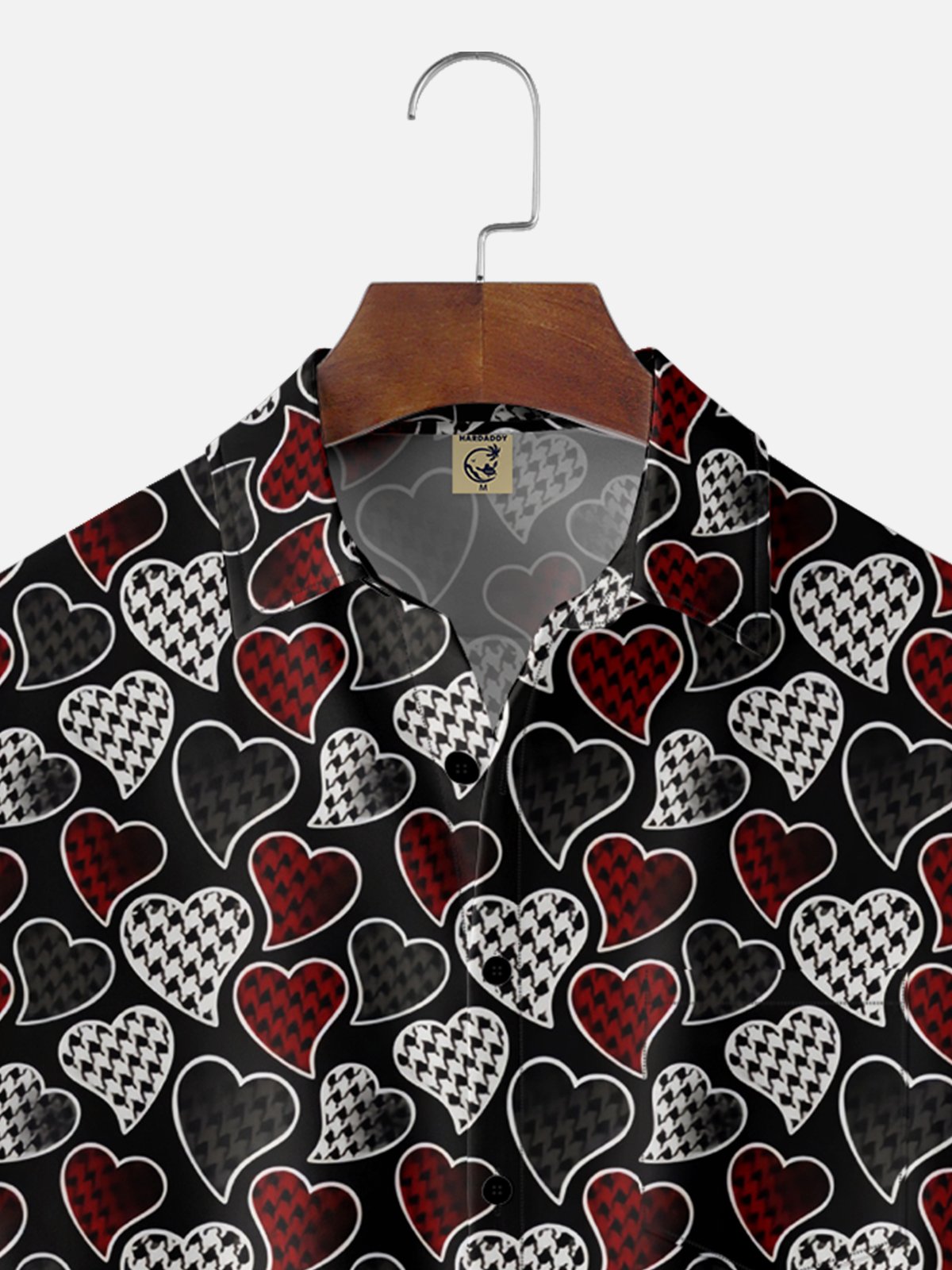 Moisture-wicking Valentine's Day Heart Chest Pocket Casual Shirt