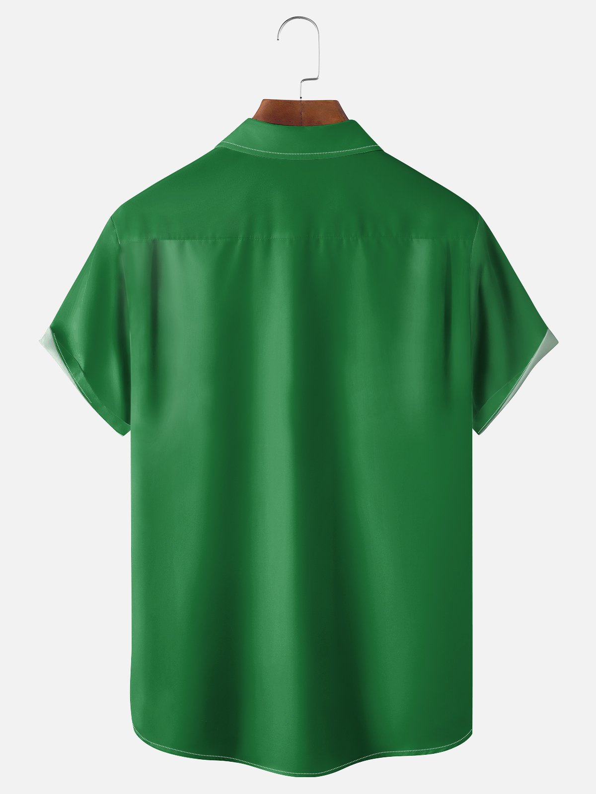 Moisture Wicking St. Patrick's Day Clover Chest Pocket Casual Bowling Shirt