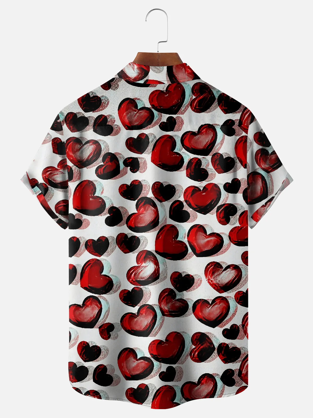 Moisture-wicking Valentine‘s Day Heart Chest Pocket Casual Shirt