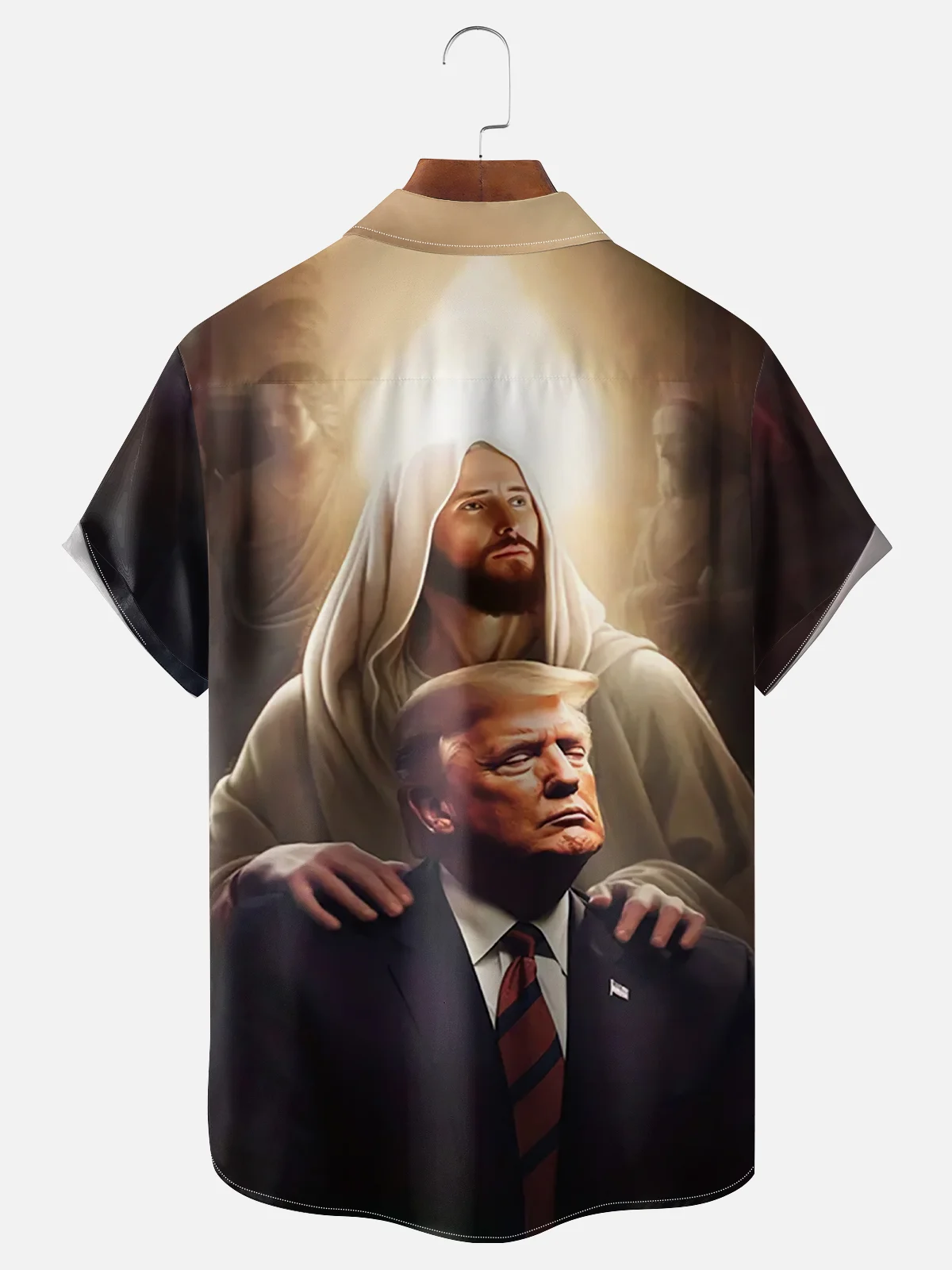 Moisture Wicking God Bless Trump Chest Pocket Casual Shirt