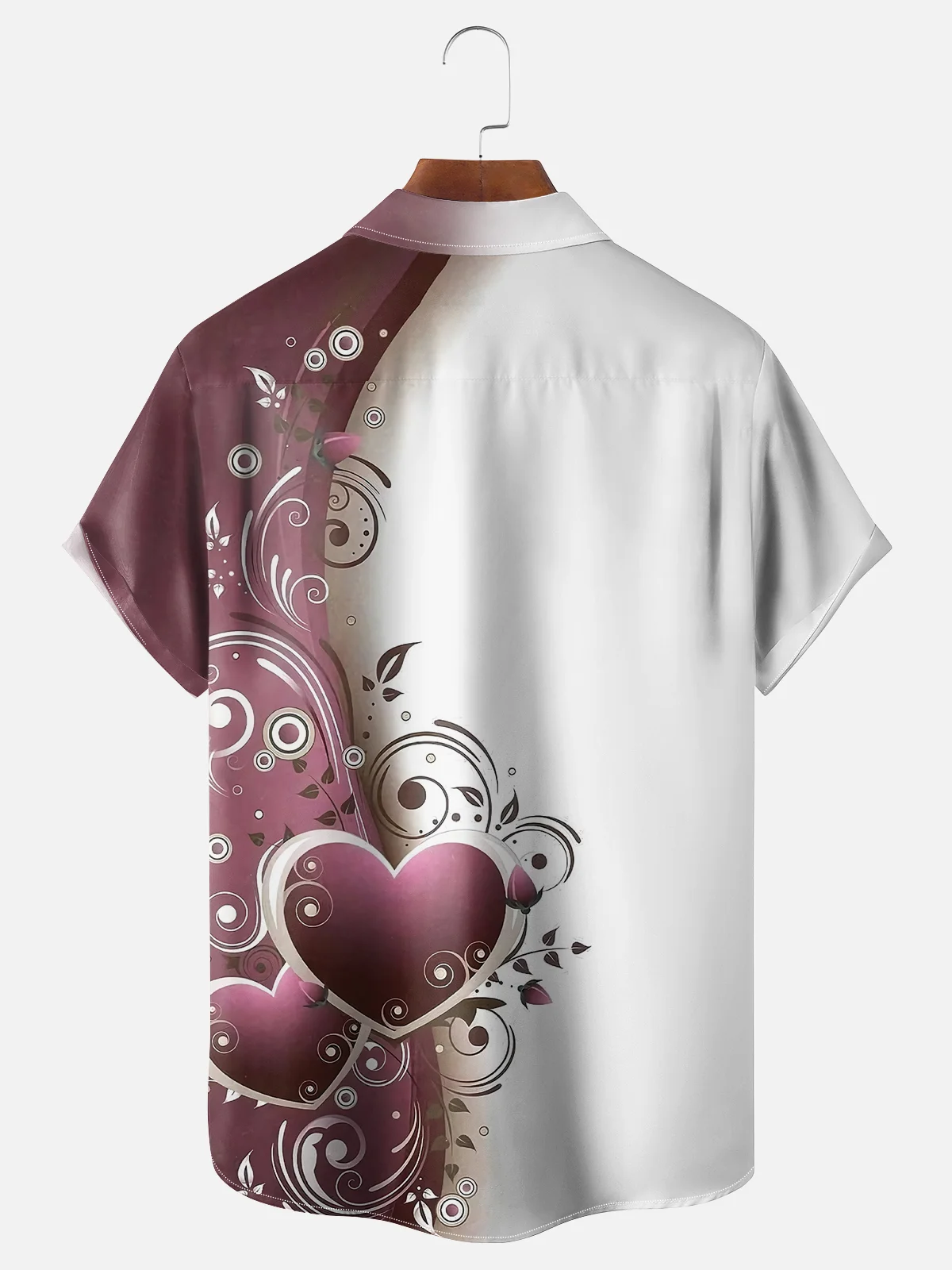 Moisture-wicking Valentine's Day Art Font Love Chest Pocket Hawaiian Shirt