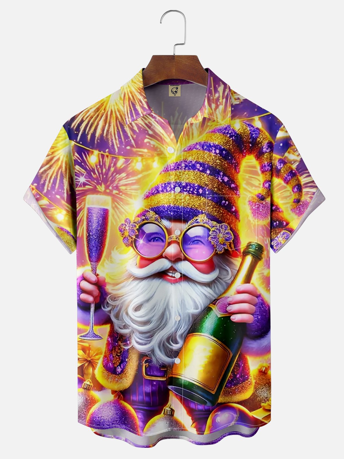 Moisture Wicking Mardi Gras Midget Chest Pocket Casual Shirt