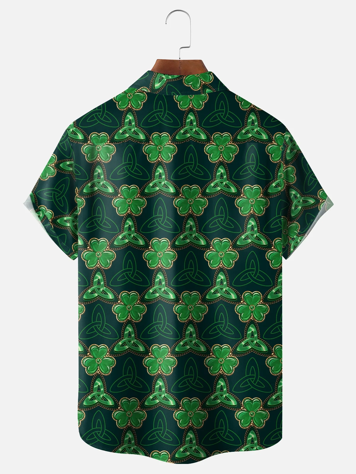 Moisture Wicking St. Patrick's Day Shamrock Chest Pocket Casual Shirt