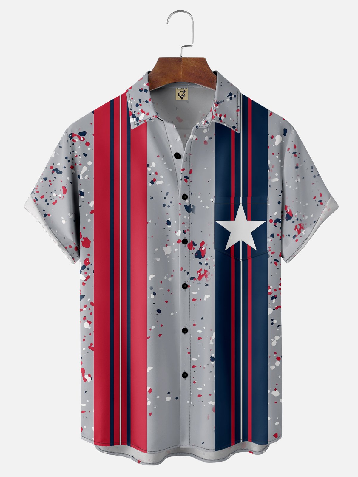 Moisture-wicking American football New England Art Chest Pocket Bowling Shirt